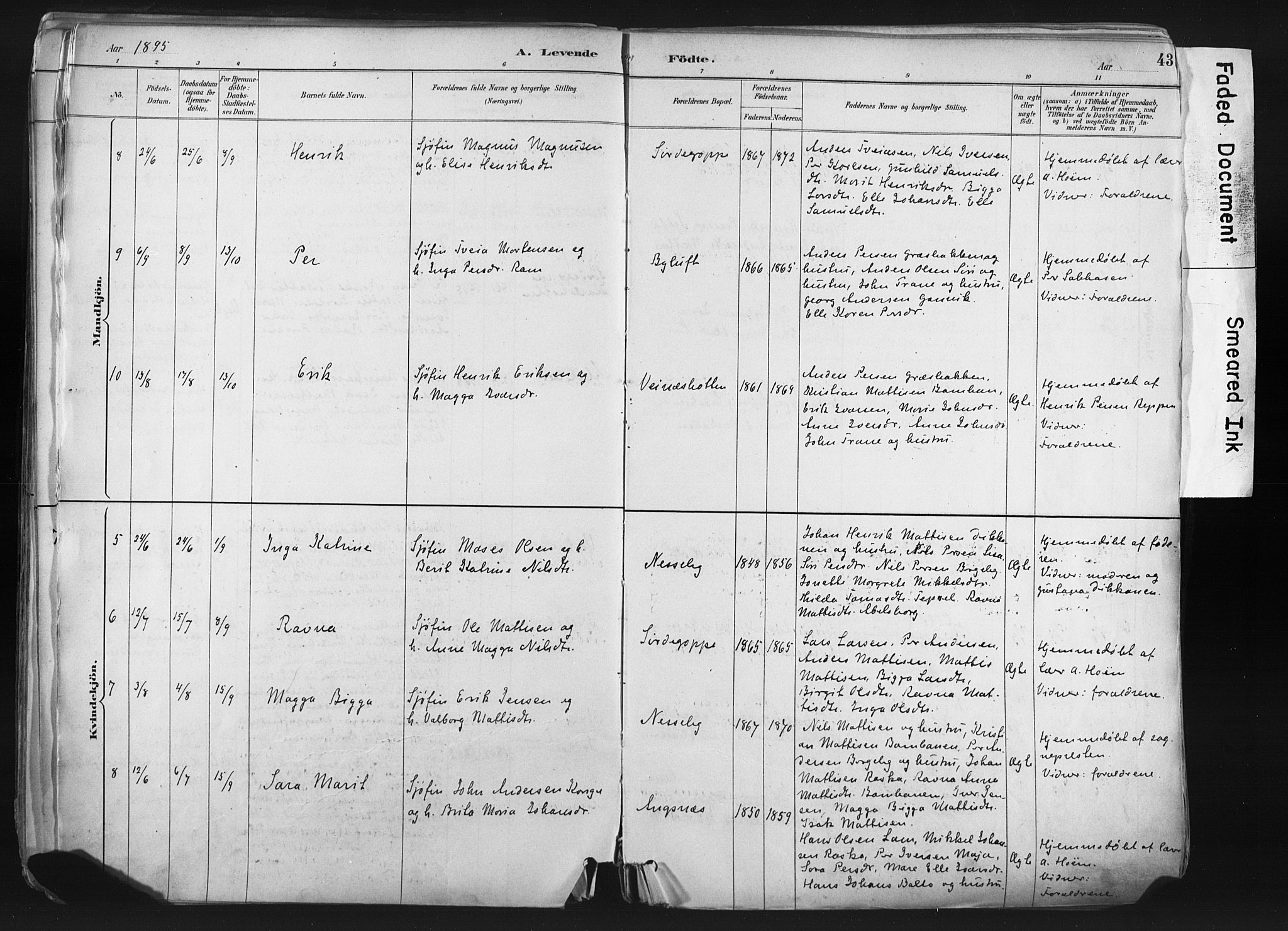 Nesseby sokneprestkontor, AV/SATØ-S-1330/H/Ha/L0006kirke: Parish register (official) no. 6, 1885-1985, p. 43