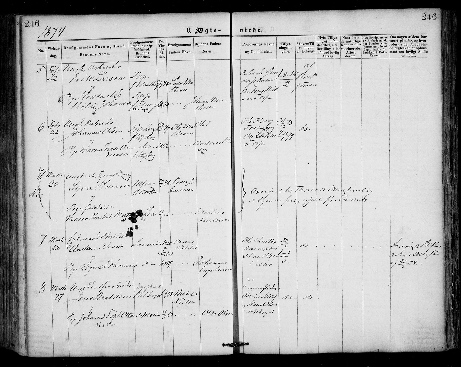 Borge prestekontor Kirkebøker, SAO/A-10903/F/Fa/L0006: Parish register (official) no. I 6, 1861-1874, p. 246