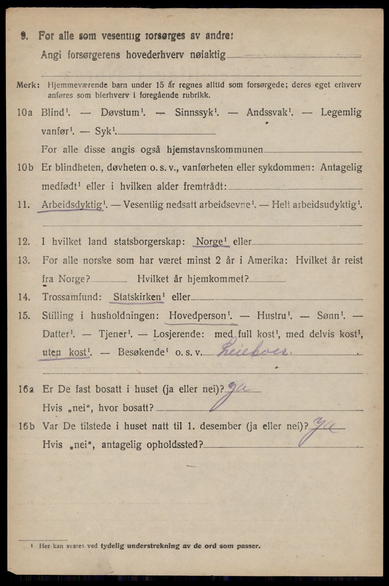 SAKO, 1920 census for Rauland, 1920, p. 2083