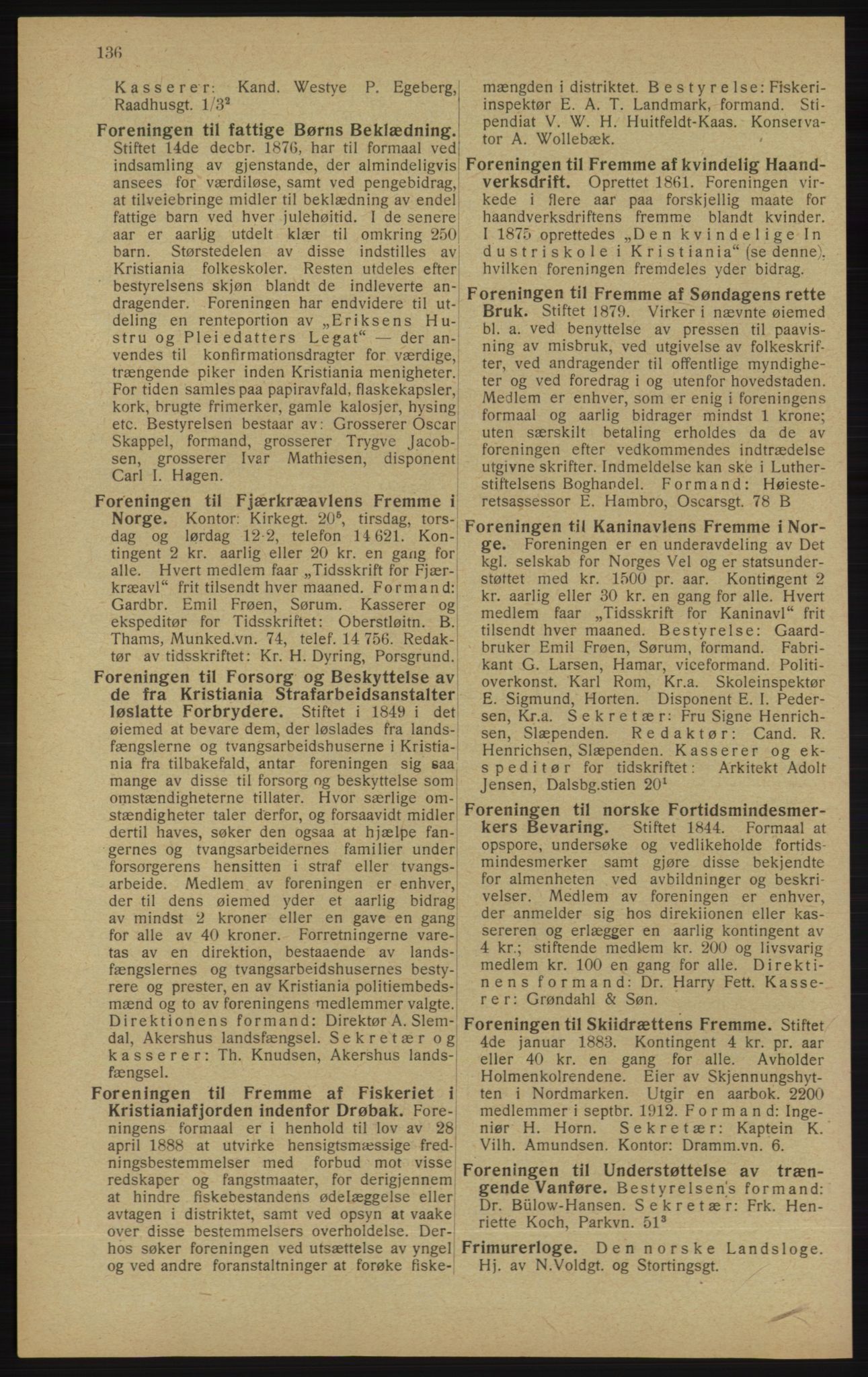 Kristiania/Oslo adressebok, PUBL/-, 1913, p. 138