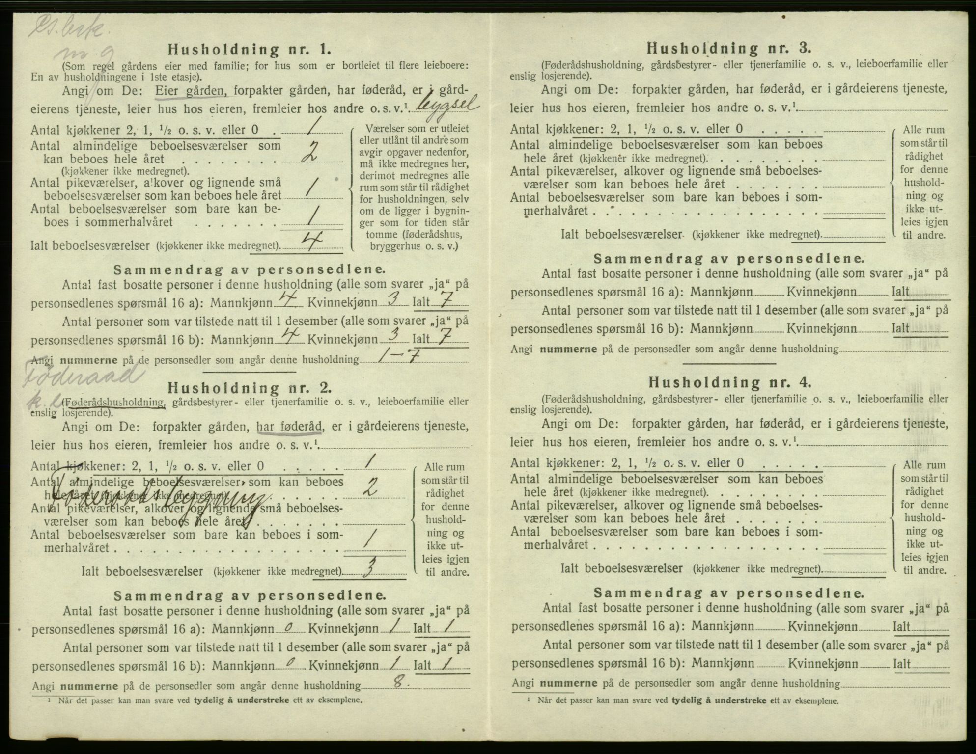 SAB, 1920 census for Bremnes, 1920, p. 64