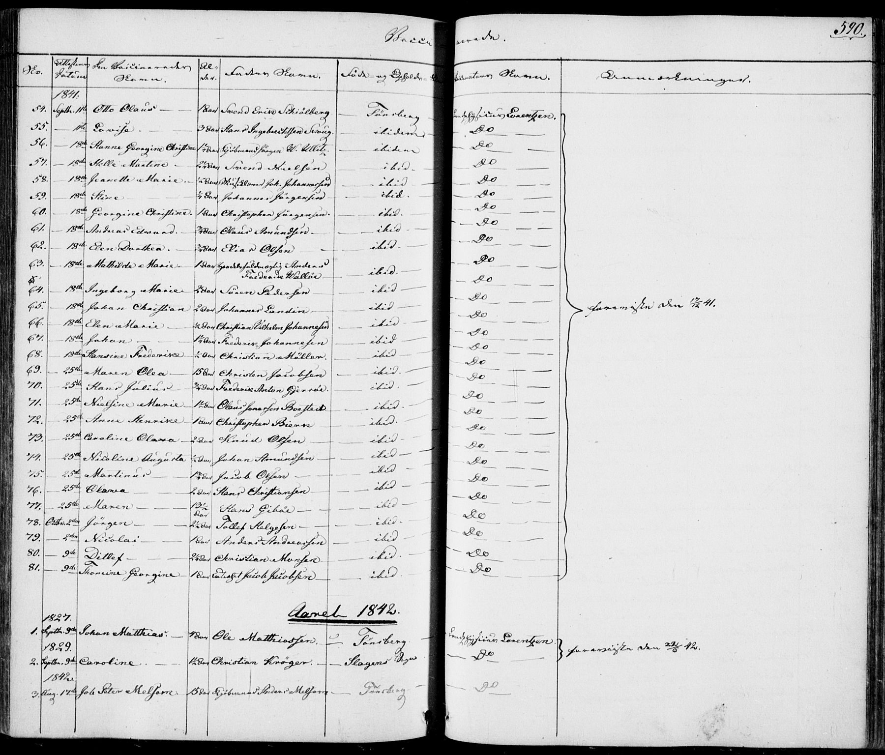 Tønsberg kirkebøker, AV/SAKO-A-330/F/Fa/L0006: Parish register (official) no. I 6, 1836-1844, p. 590