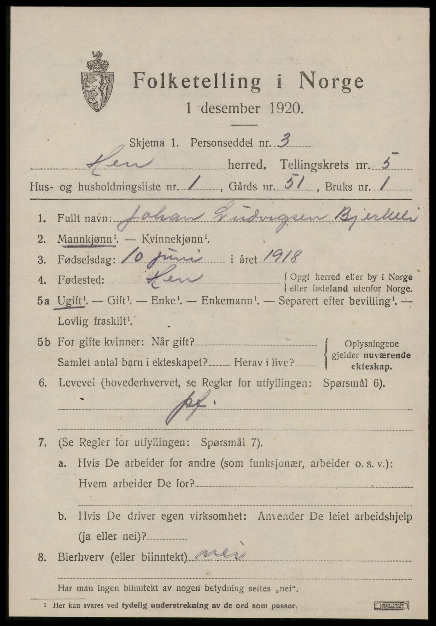 SAT, 1920 census for Hen, 1920, p. 2328