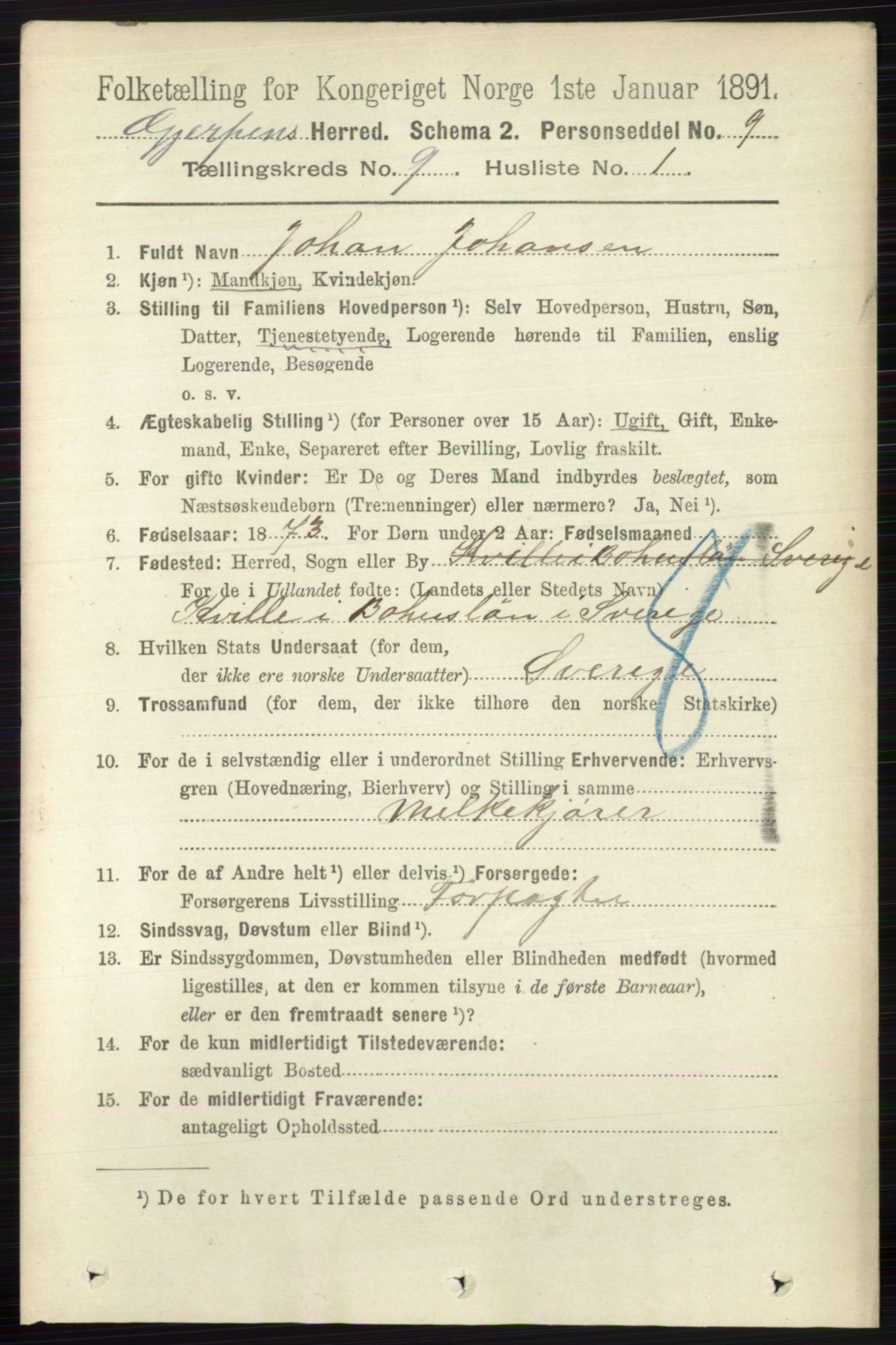 RA, 1891 census for 0812 Gjerpen, 1891, p. 4982