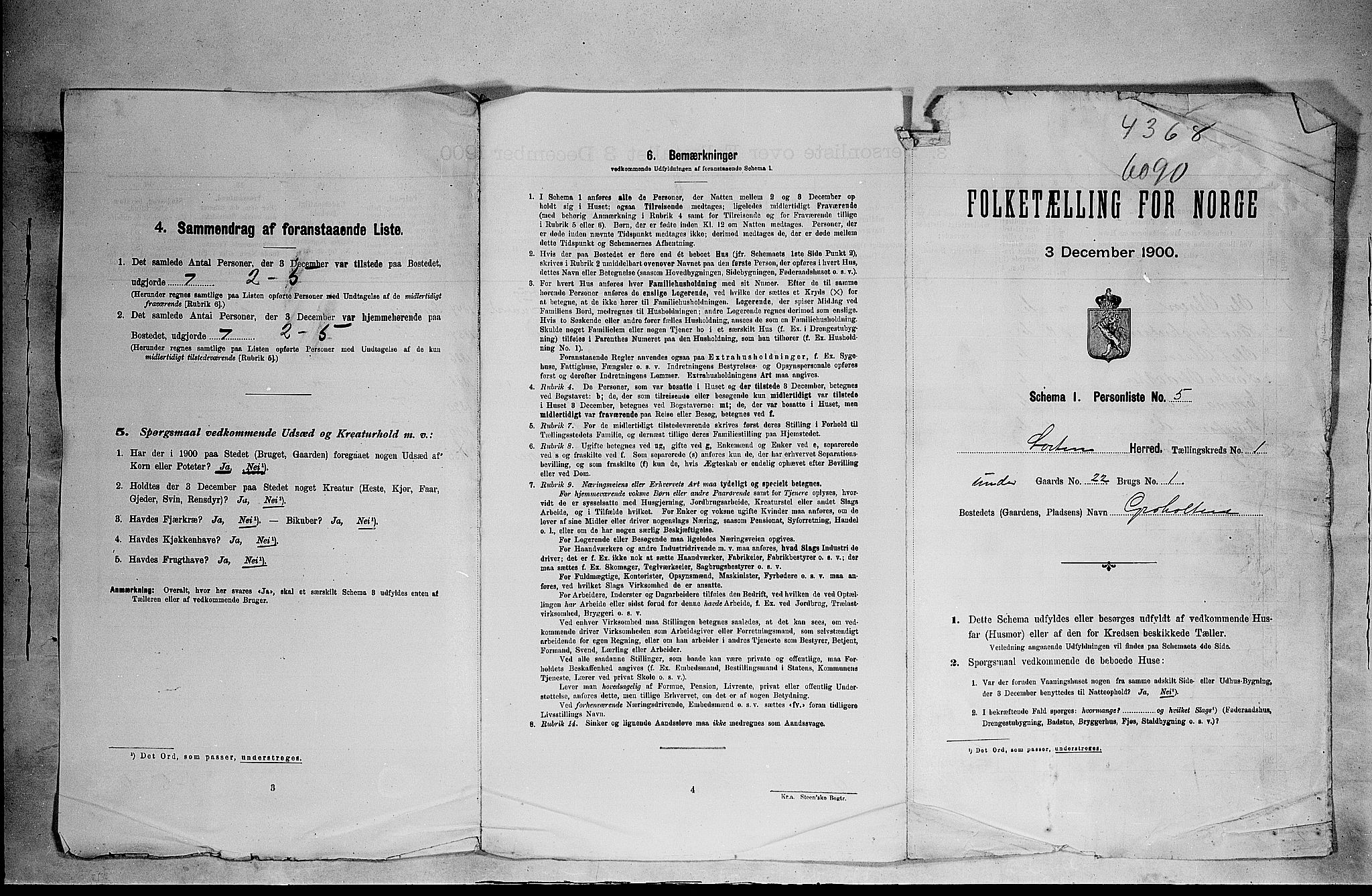 SAH, 1900 census for Løten, 1900, p. 48