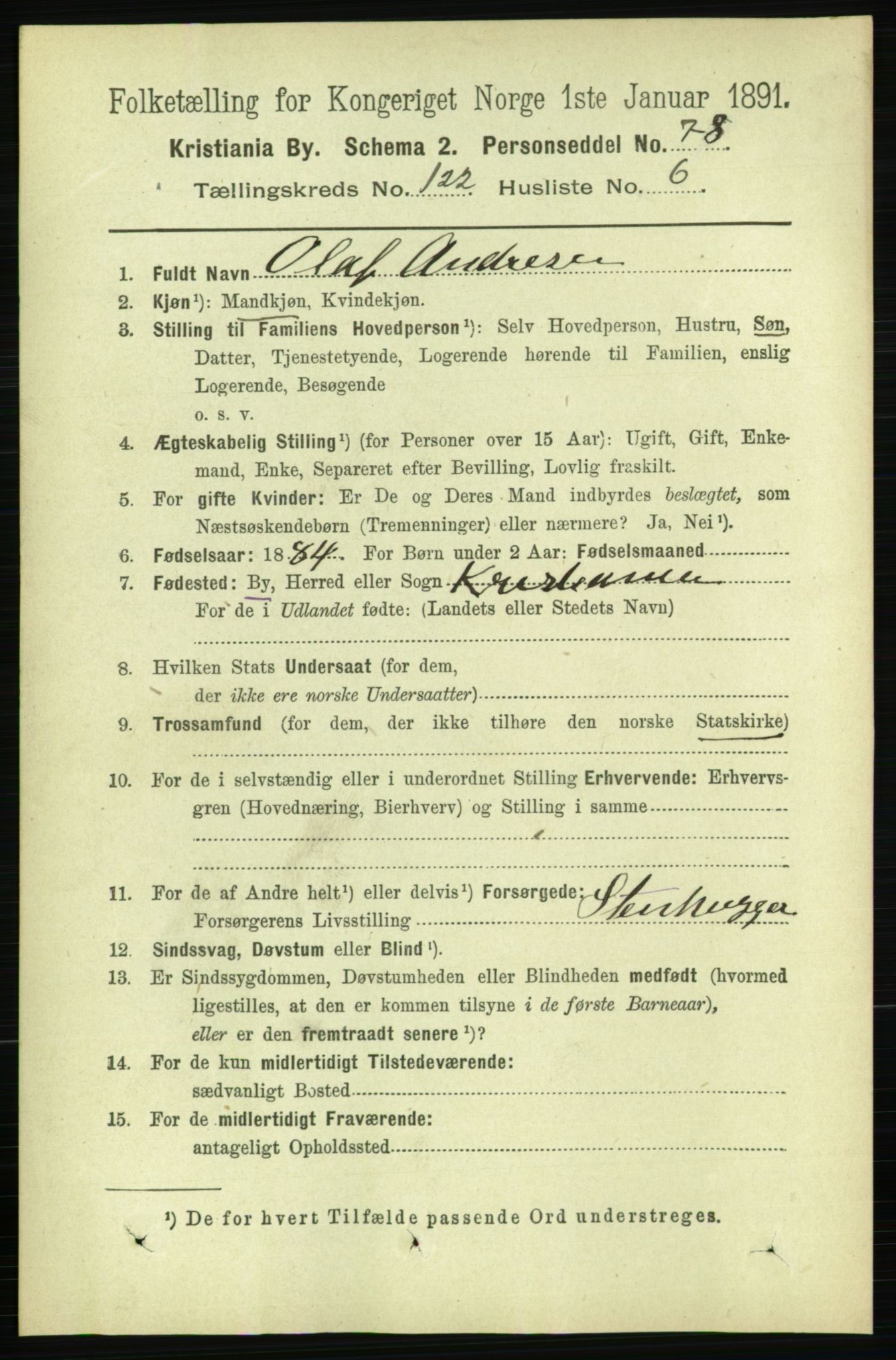 RA, 1891 census for 0301 Kristiania, 1891, p. 64861