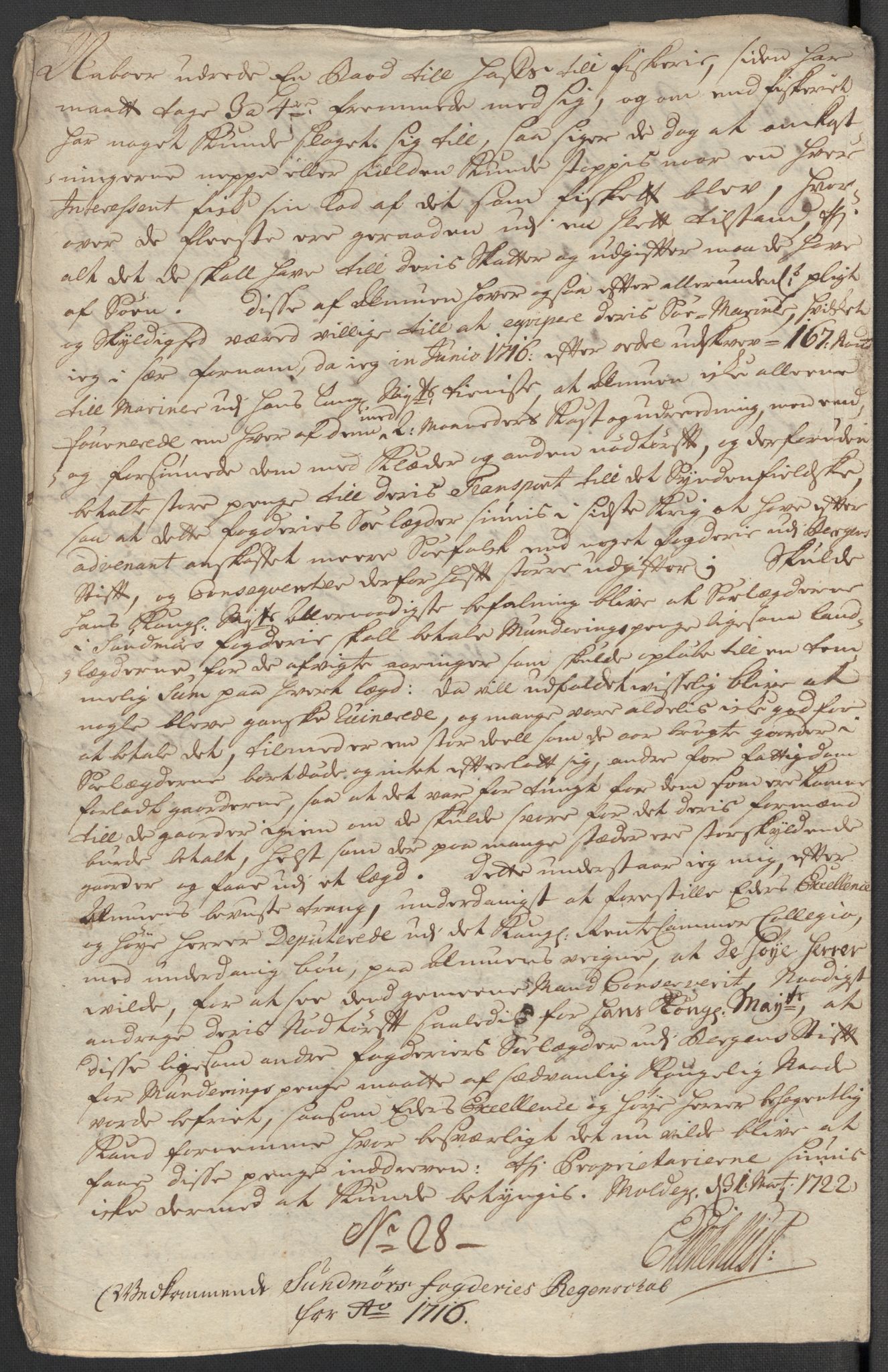 Rentekammeret inntil 1814, Reviderte regnskaper, Fogderegnskap, AV/RA-EA-4092/R54/L3568: Fogderegnskap Sunnmøre, 1716, p. 157