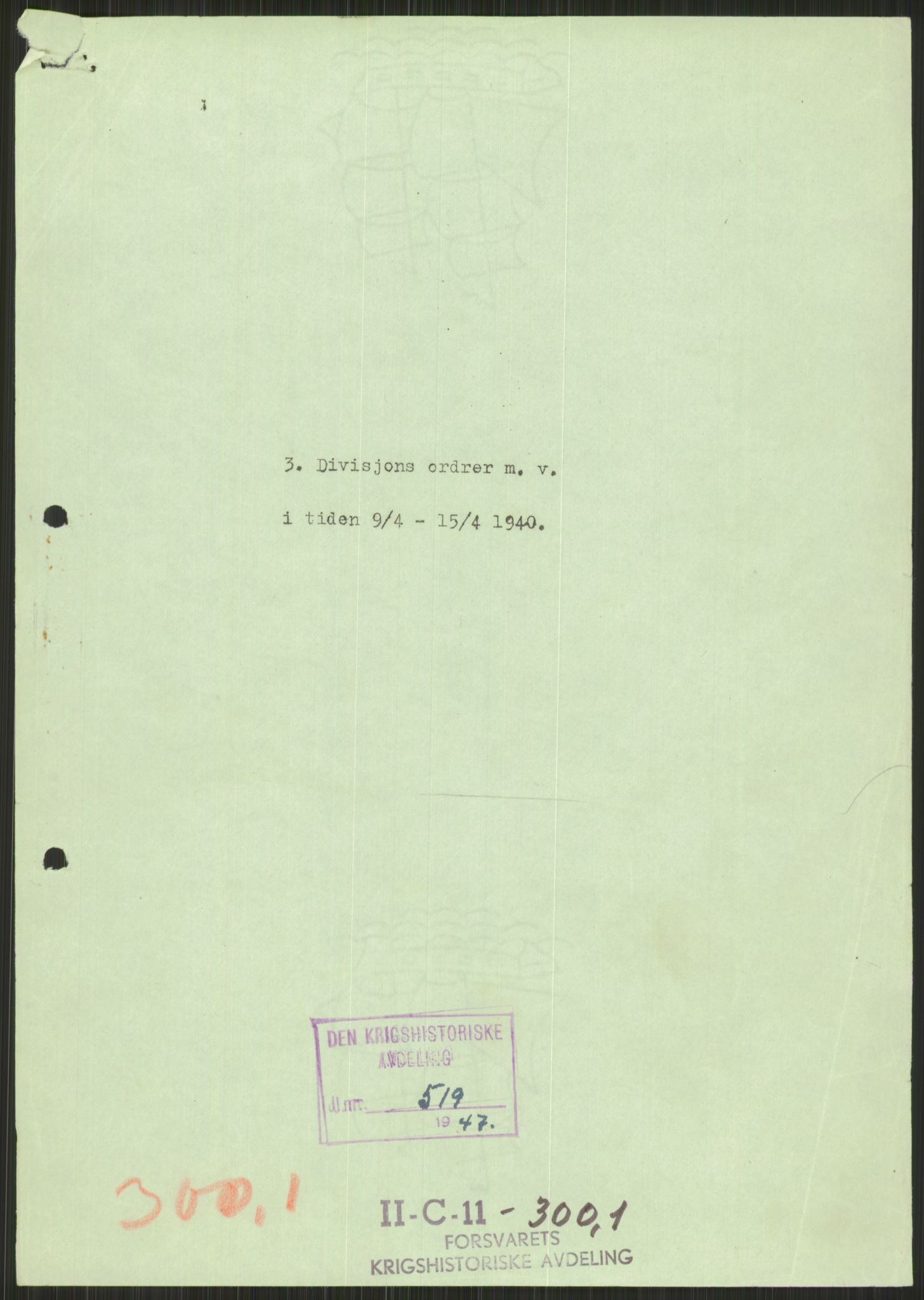 Forsvaret, Forsvarets krigshistoriske avdeling, AV/RA-RAFA-2017/Y/Yb/L0086: II-C-11-300  -  3. Divisjon., 1946-1955, p. 99