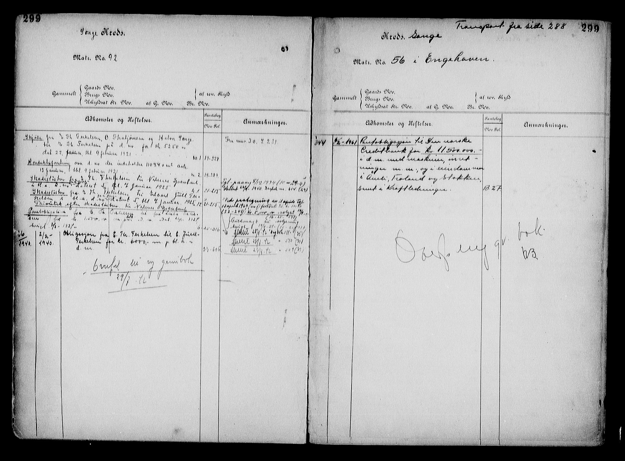 Arendal byfogd, AV/SAK-1222-0001/G/Ga/L0015: Mortgage register no. 13, 1860-1960, p. 299