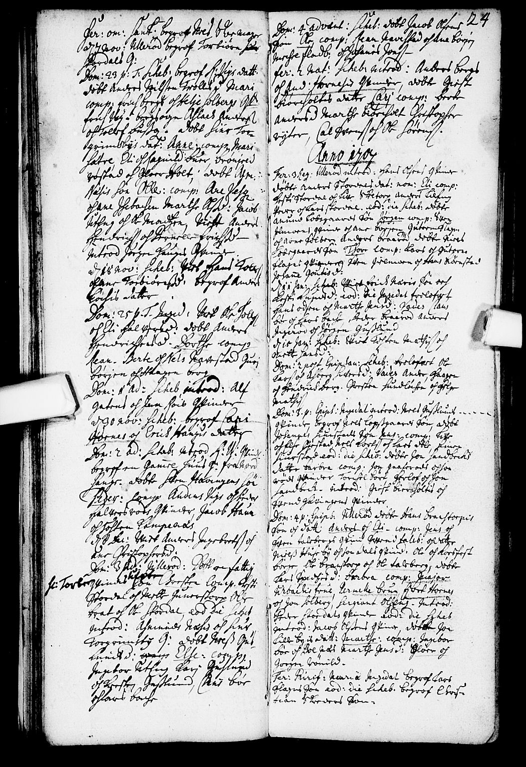 Skjeberg prestekontor Kirkebøker, SAO/A-10923/F/Fa/L0001: Parish register (official) no. I 1, 1702-1725, p. 24