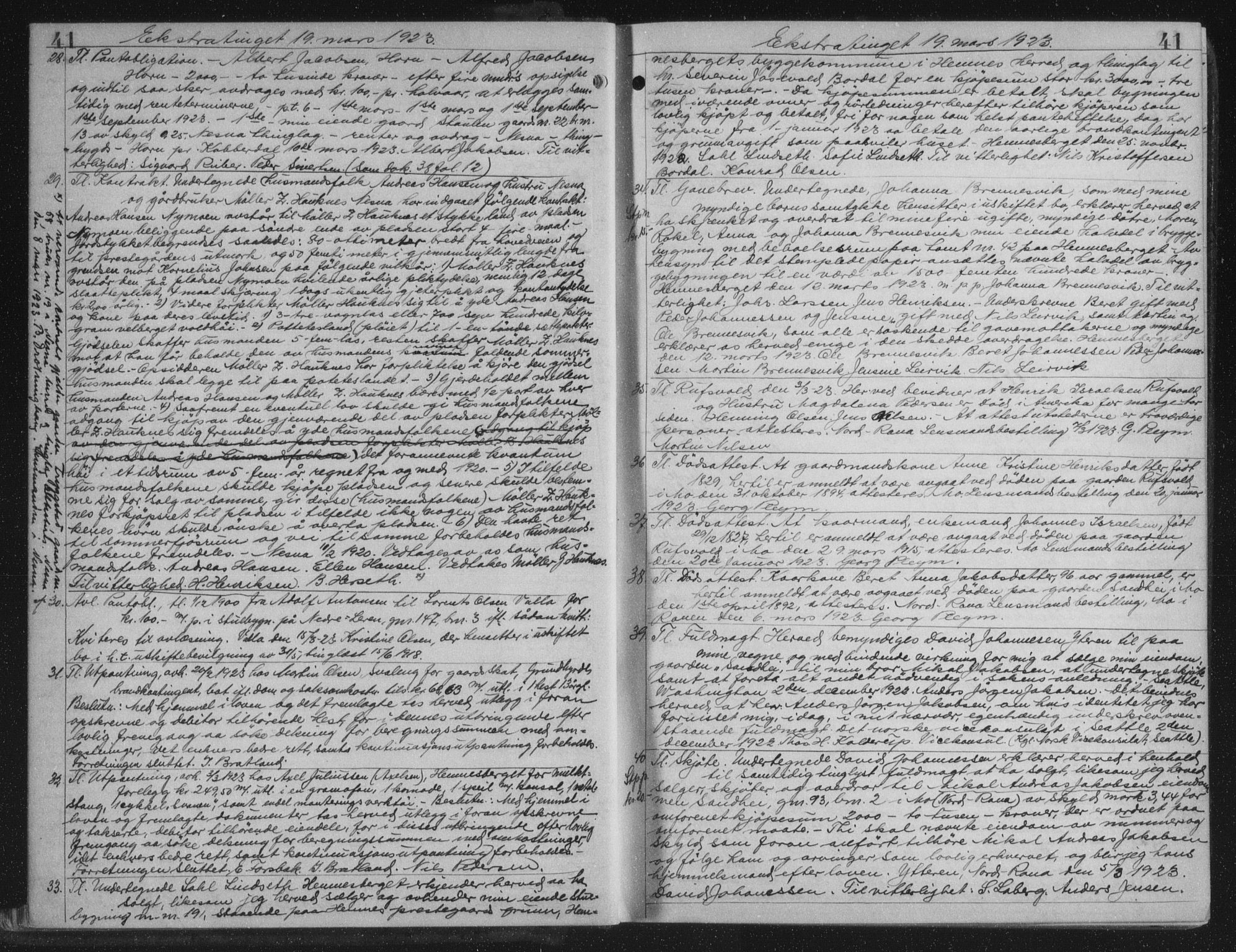 Rana sorenskriveri , AV/SAT-A-1108/1/2/2C/L0018: Mortgage book no. 18, 1923-1928, p. 41, Deed date: 19.03.1923