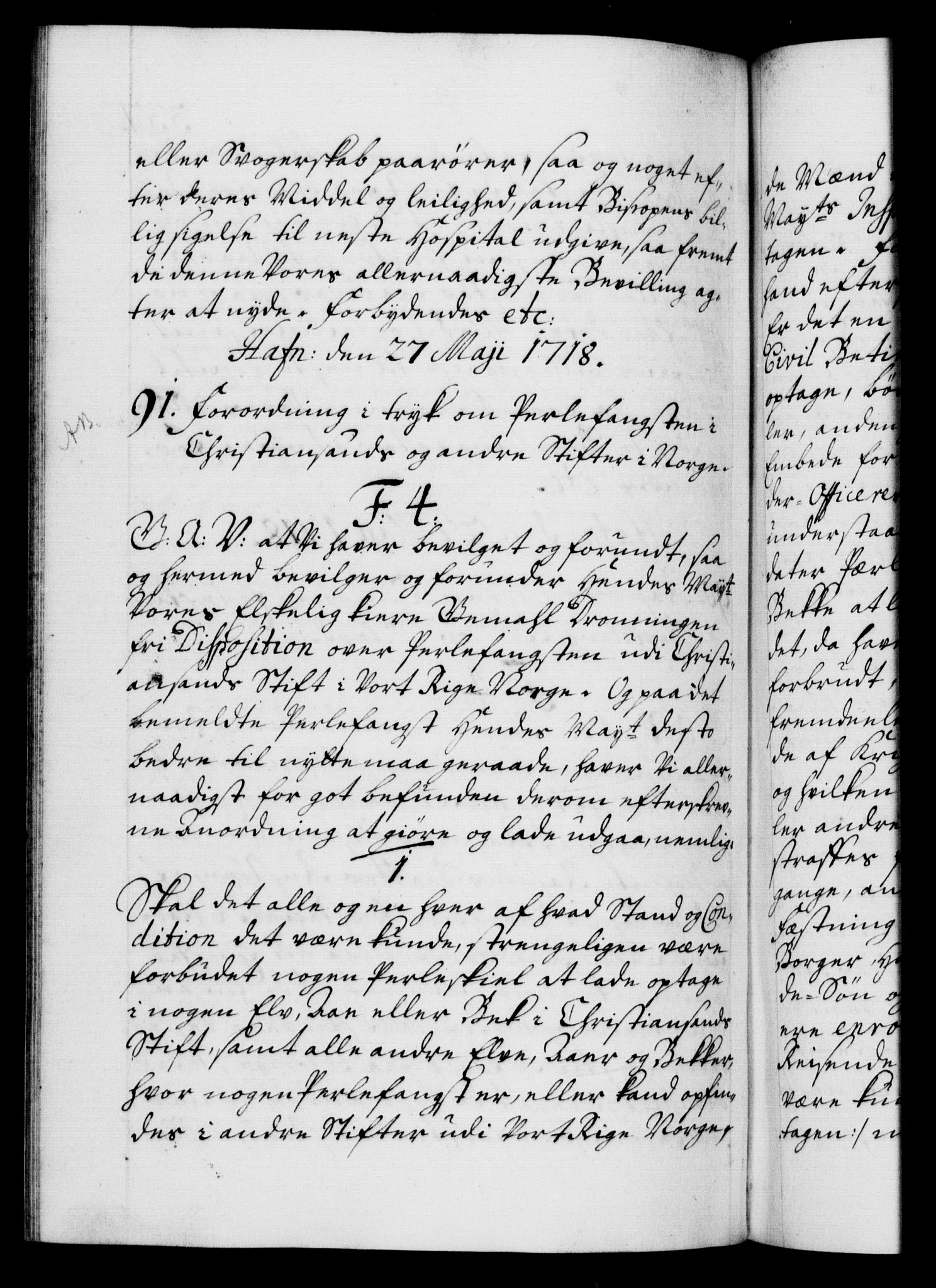 Danske Kanselli 1572-1799, AV/RA-EA-3023/F/Fc/Fca/Fcaa/L0022: Norske registre, 1716-1719, p. 337b