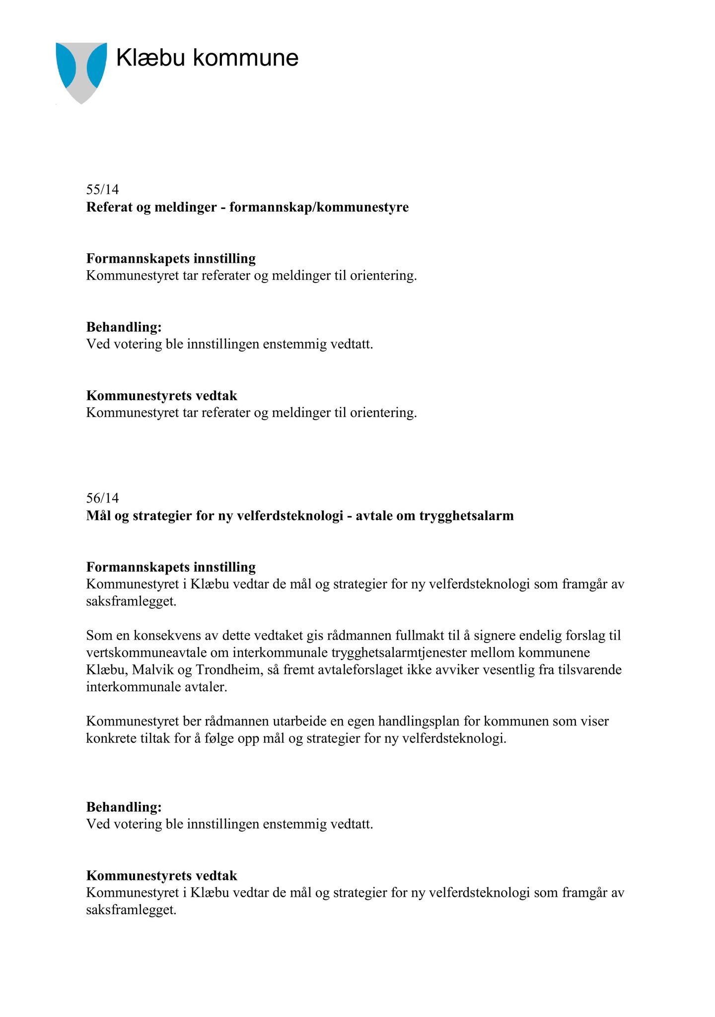 Klæbu Kommune, TRKO/KK/01-KS/L007: Kommunestyret - Møtedokumenter, 2014, p. 1793