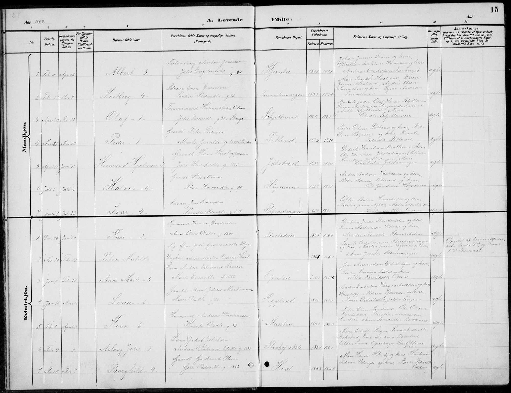 Romedal prestekontor, AV/SAH-PREST-004/L/L0013: Parish register (copy) no. 13, 1896-1937, p. 15