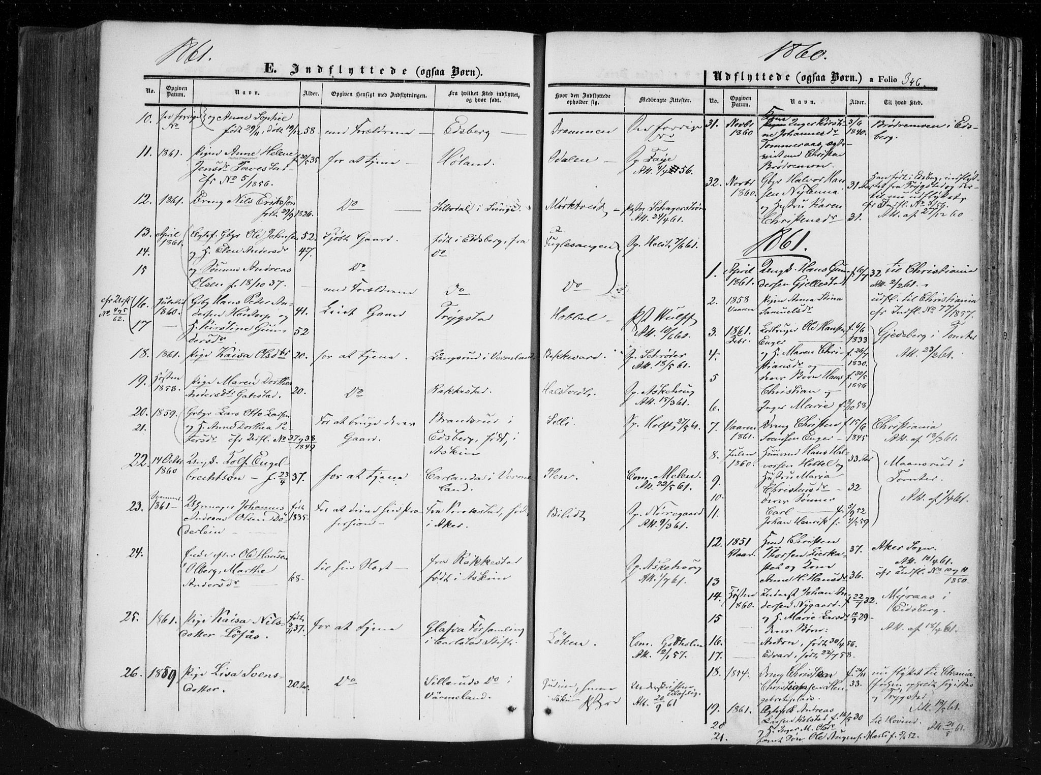Askim prestekontor Kirkebøker, AV/SAO-A-10900/F/Fa/L0005: Parish register (official) no. 5, 1847-1879, p. 346