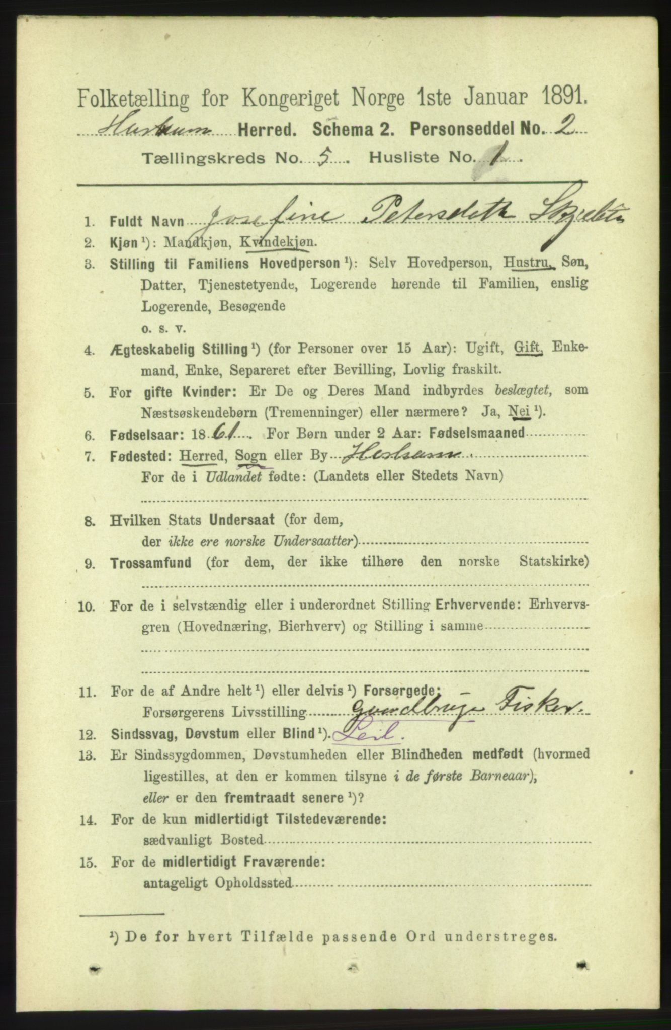 RA, 1891 census for 1534 Haram, 1891, p. 2397