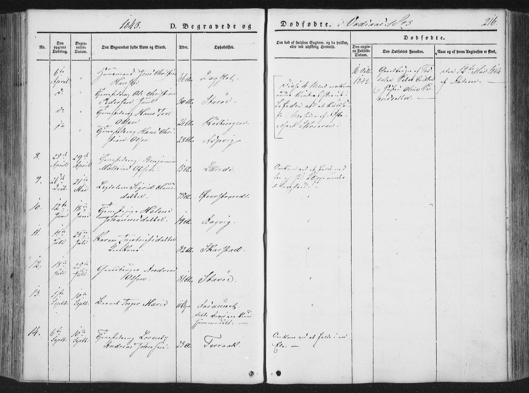 Ministerialprotokoller, klokkerbøker og fødselsregistre - Nordland, SAT/A-1459/810/L0144: Parish register (official) no. 810A07 /1, 1841-1862, p. 216
