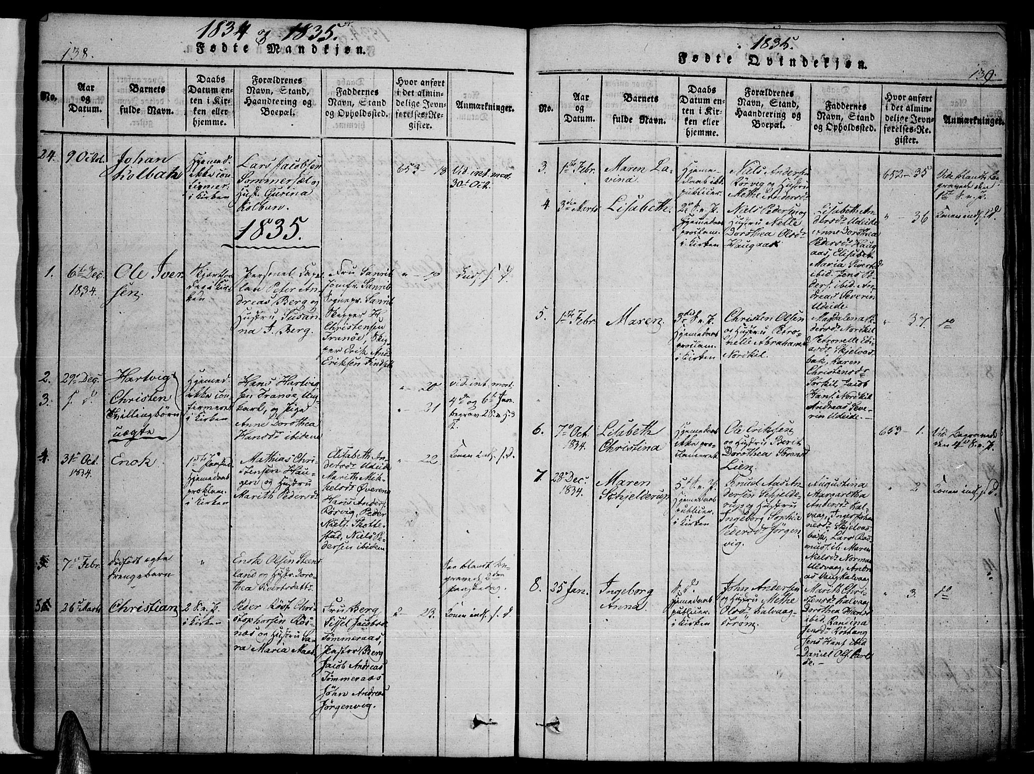 Ministerialprotokoller, klokkerbøker og fødselsregistre - Nordland, SAT/A-1459/859/L0842: Parish register (official) no. 859A02, 1821-1839, p. 138-139