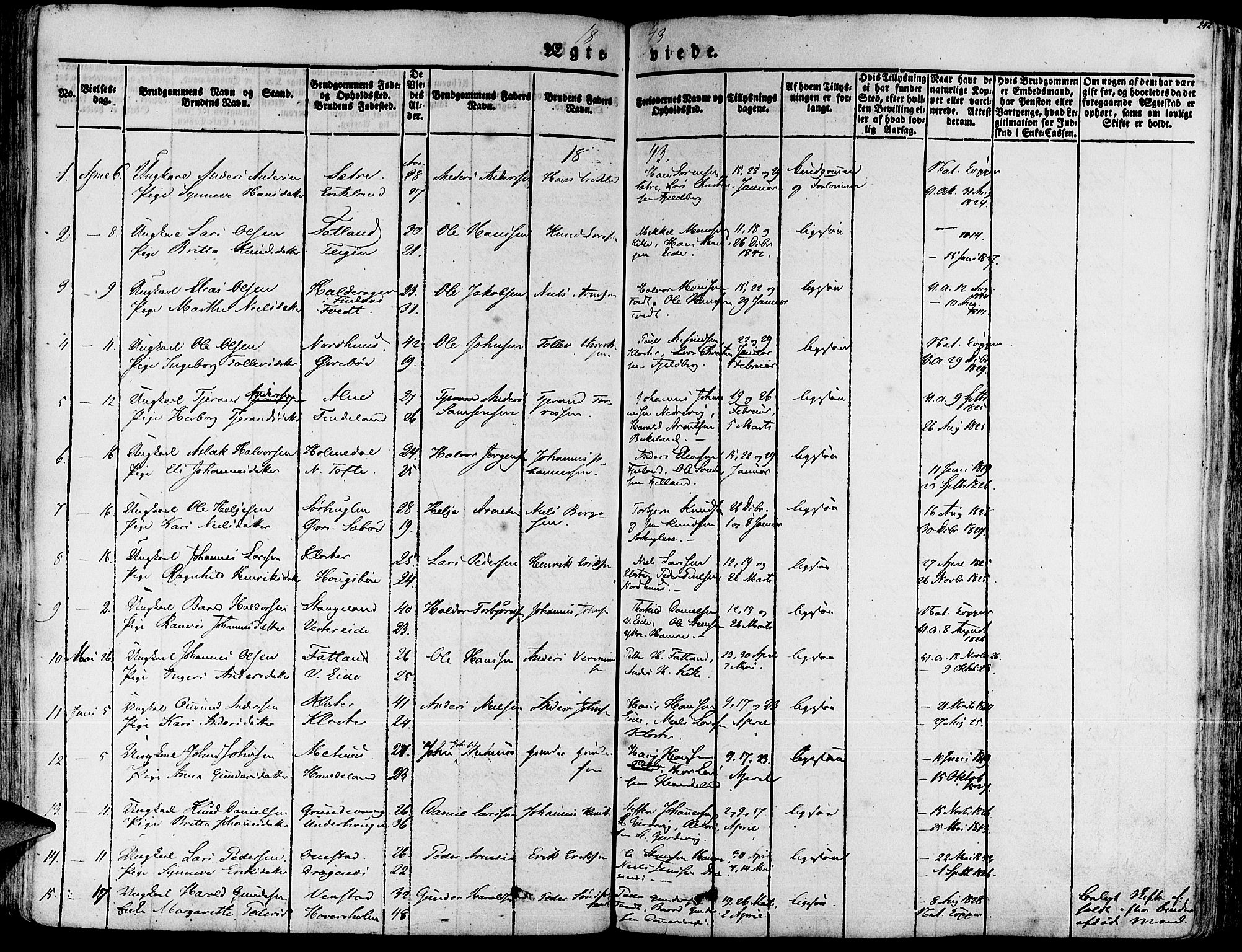 Fjelberg sokneprestembete, SAB/A-75201/H/Haa: Parish register (official) no. A 6, 1835-1851, p. 242