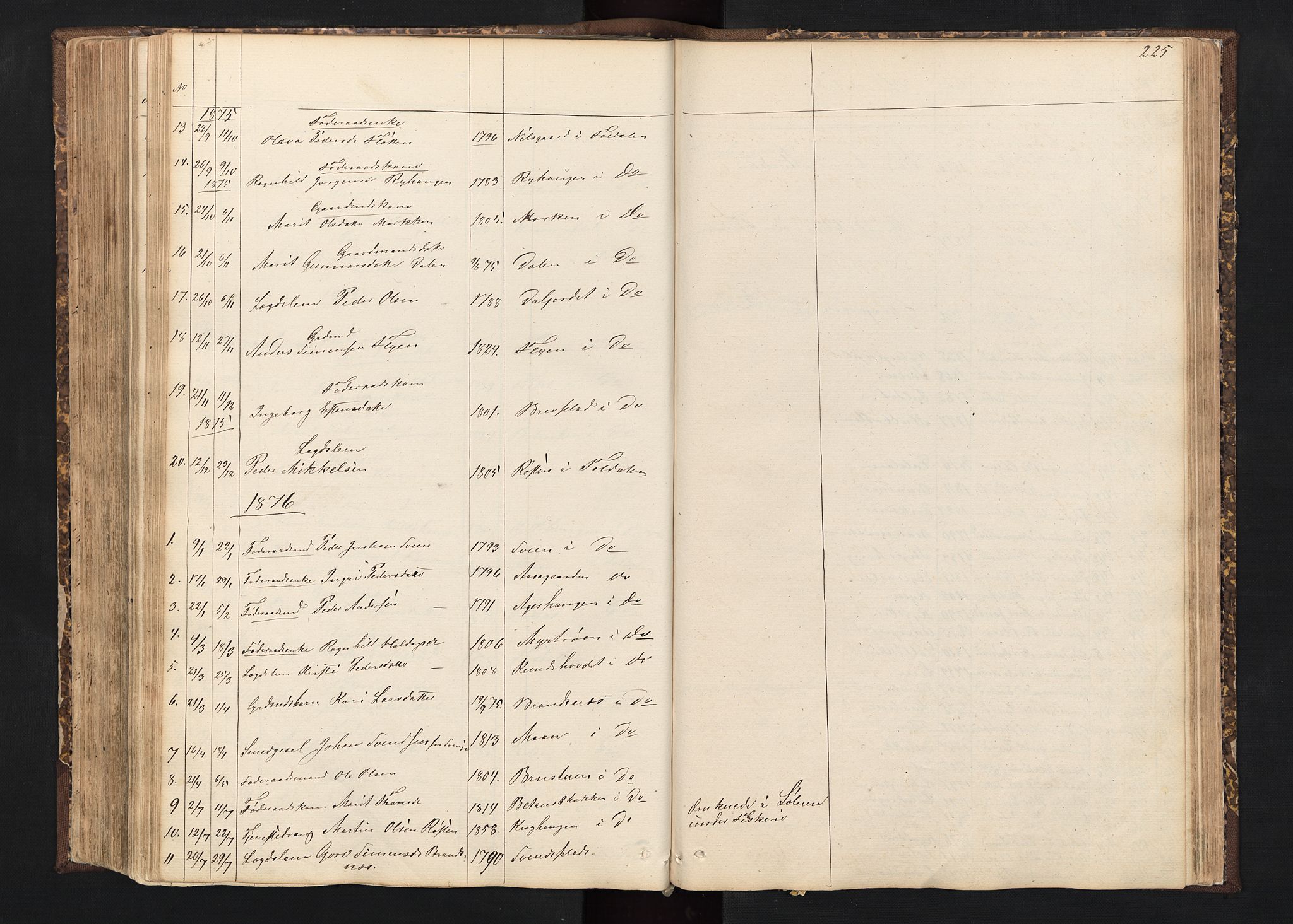 Alvdal prestekontor, AV/SAH-PREST-060/H/Ha/Hab/L0001: Parish register (copy) no. 1, 1857-1893, p. 225