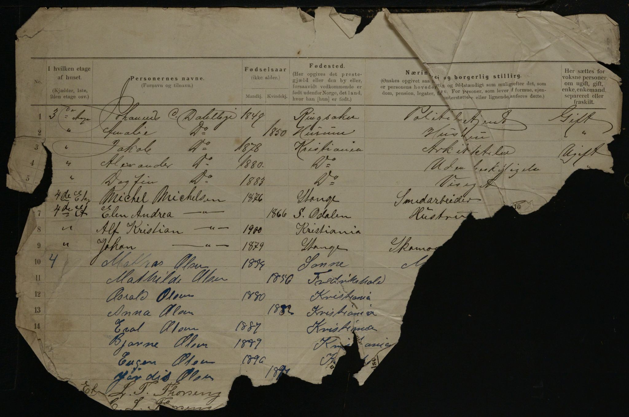 OBA, Municipal Census 1901 for Kristiania, 1901, p. 18645