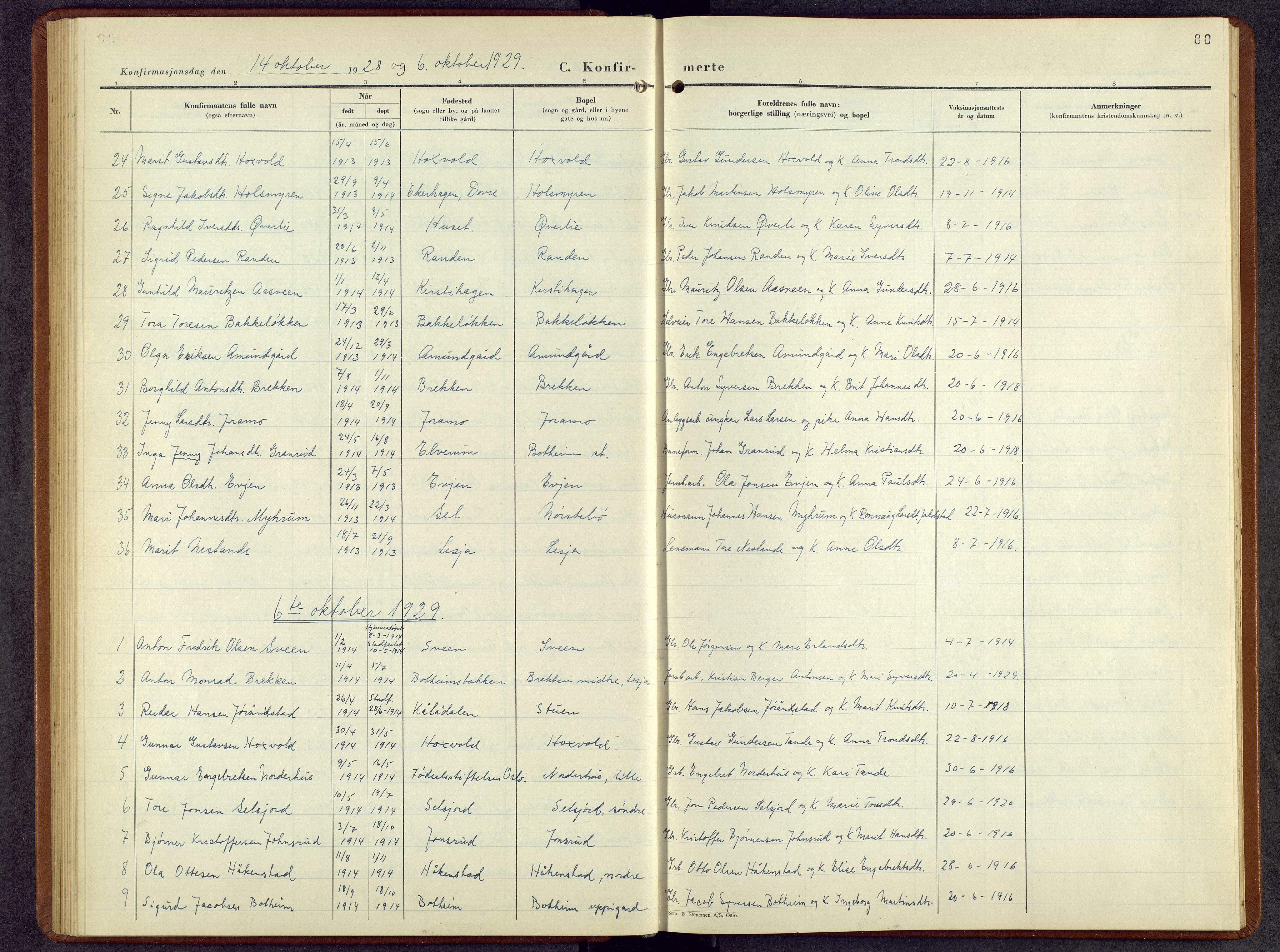 Lesja prestekontor, AV/SAH-PREST-068/H/Ha/Hab/L0010: Parish register (copy) no. 10, 1925-1960, p. 80