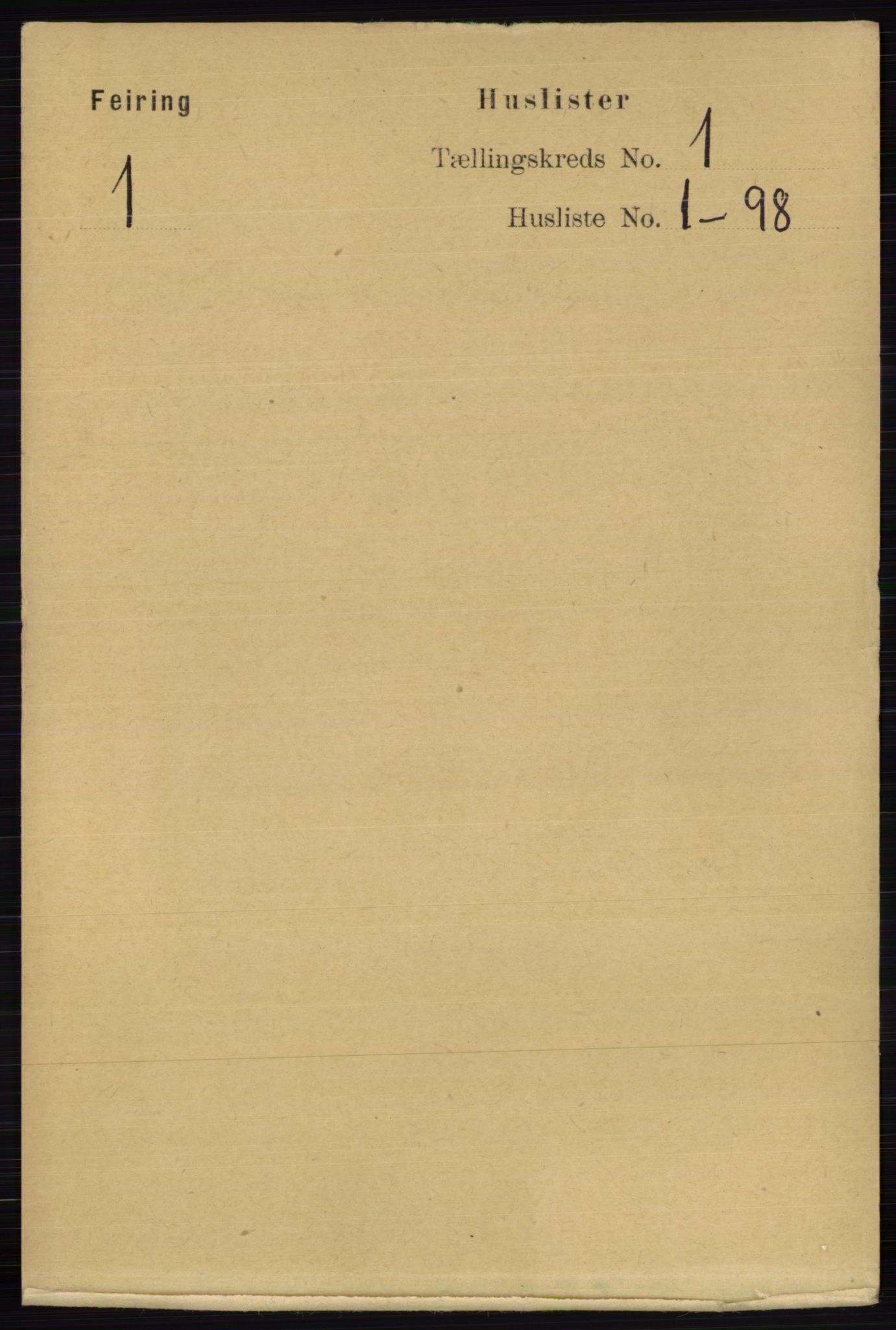 RA, 1891 census for 0240 Feiring, 1891, p. 10