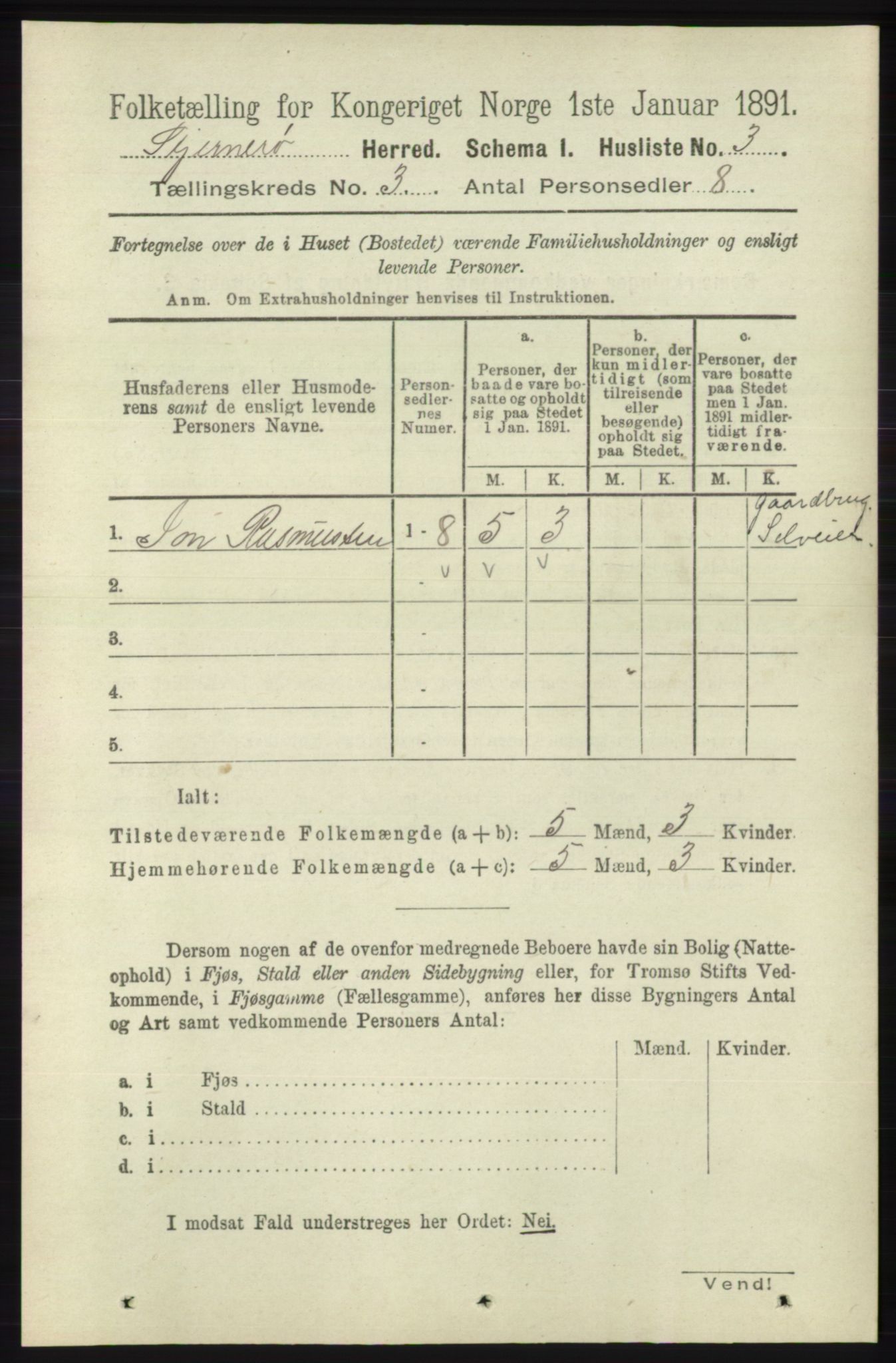 RA, 1891 census for 1140 Sjernarøy, 1891, p. 359