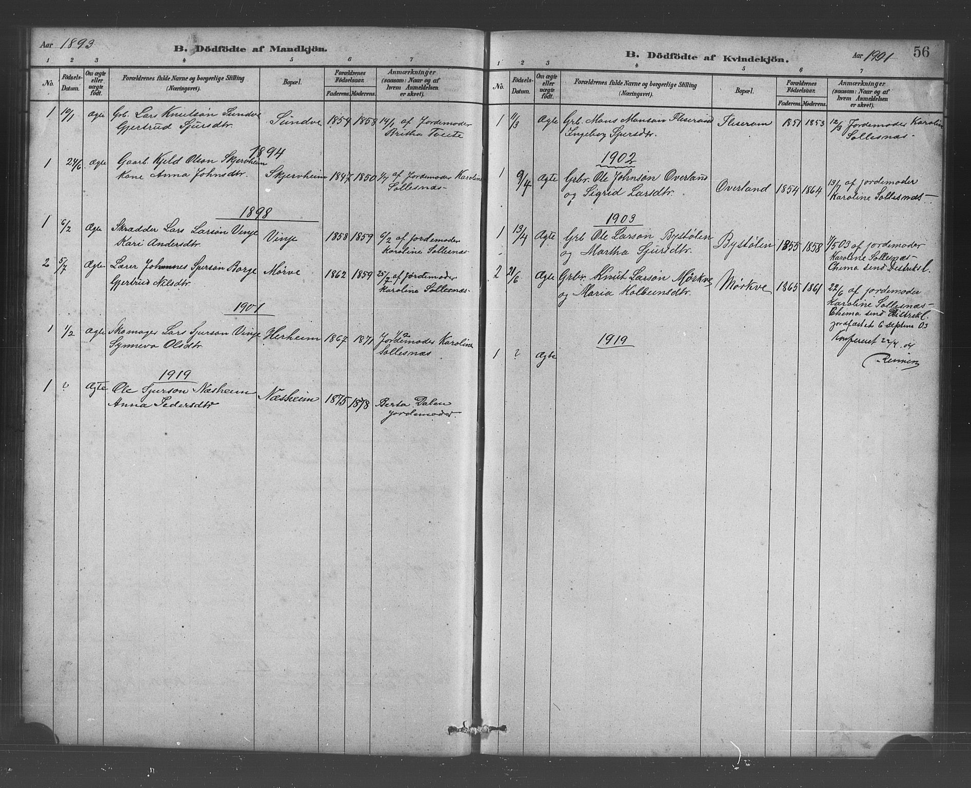 Vossestrand Sokneprestembete, AV/SAB-A-79101/H/Hab: Parish register (copy) no. B 3, 1880-1907, p. 56