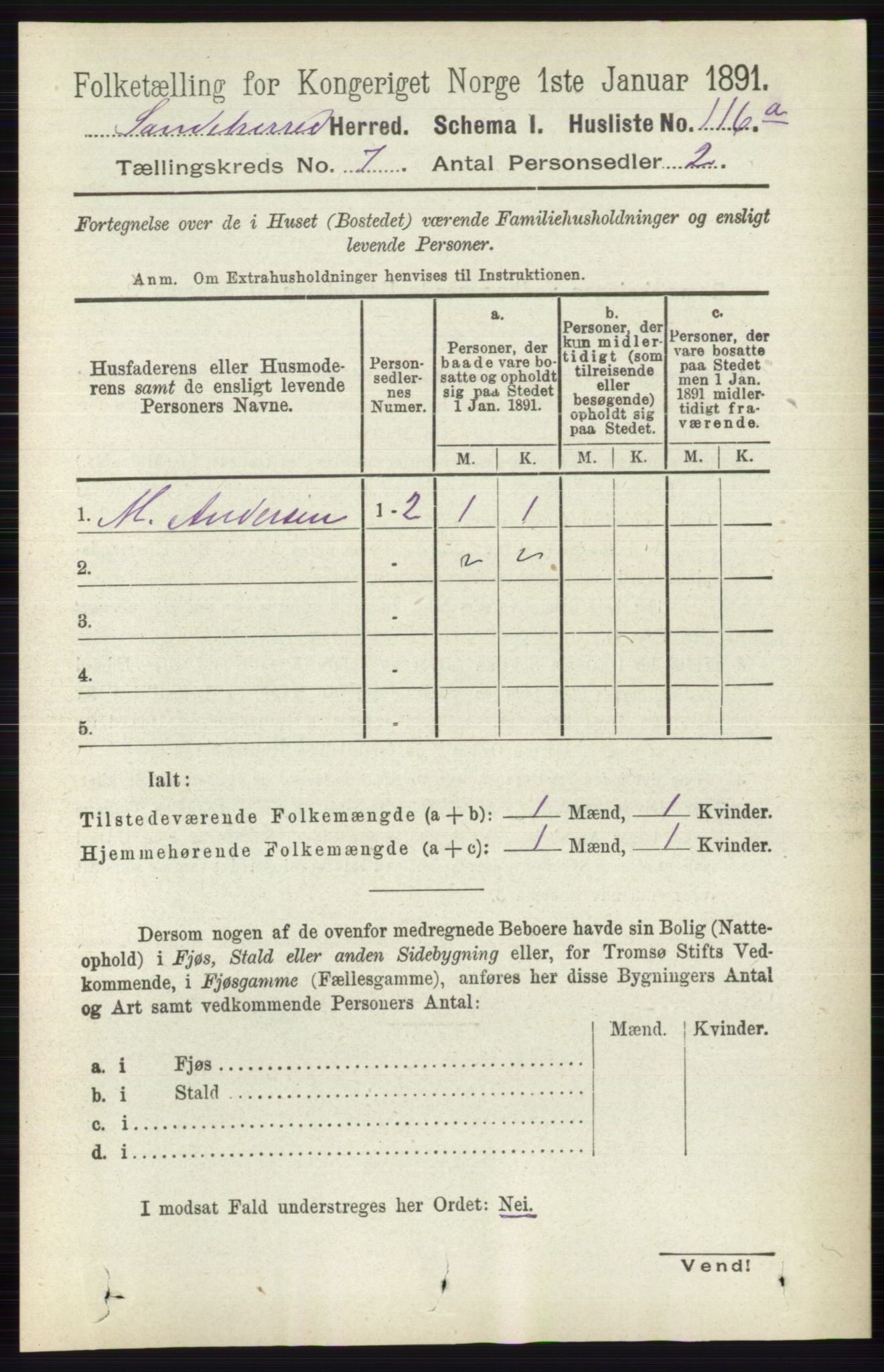 RA, 1891 census for 0724 Sandeherred, 1891, p. 4091