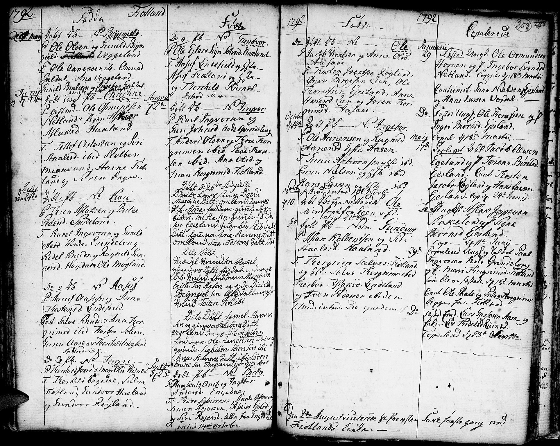 Hægebostad sokneprestkontor, SAK/1111-0024/F/Fa/Faa/L0001: Parish register (official) no. A 1 /3, 1760-1826, p. 253