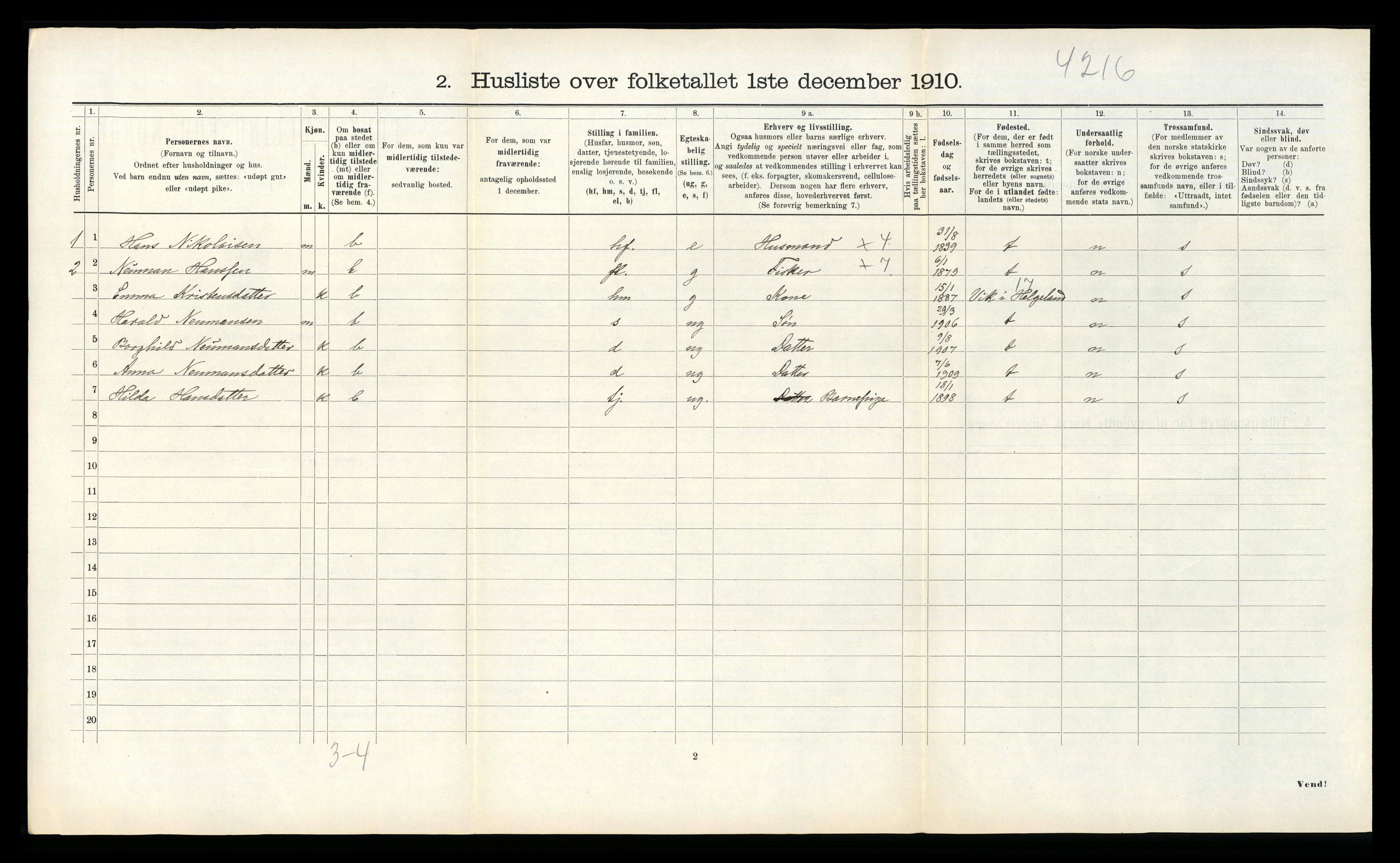 RA, 1910 census for Gravvik, 1910, p. 164