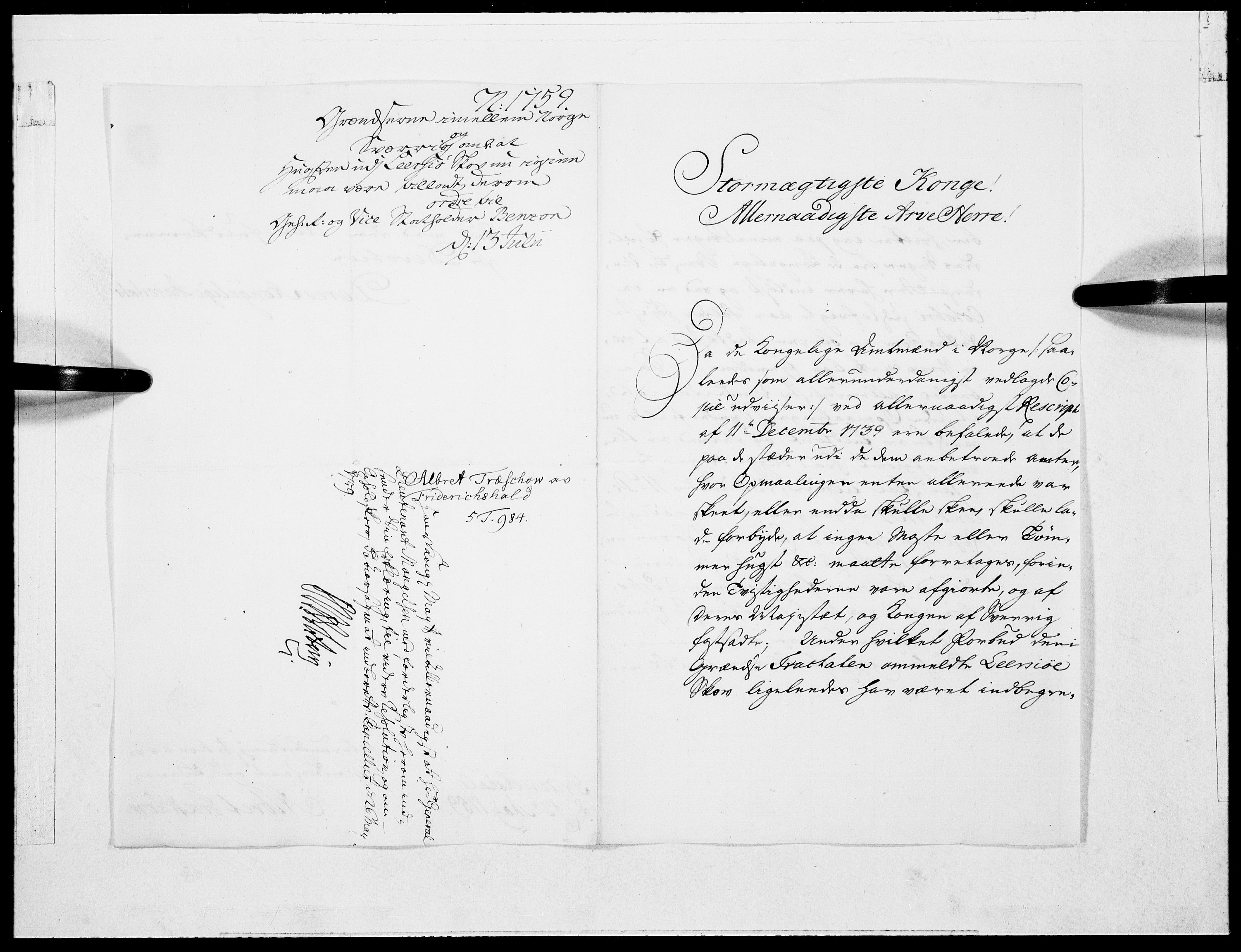 Danske Kanselli 1572-1799, AV/RA-EA-3023/F/Fc/Fcc/Fcca/L0178: Norske innlegg 1572-1799, 1759, p. 7