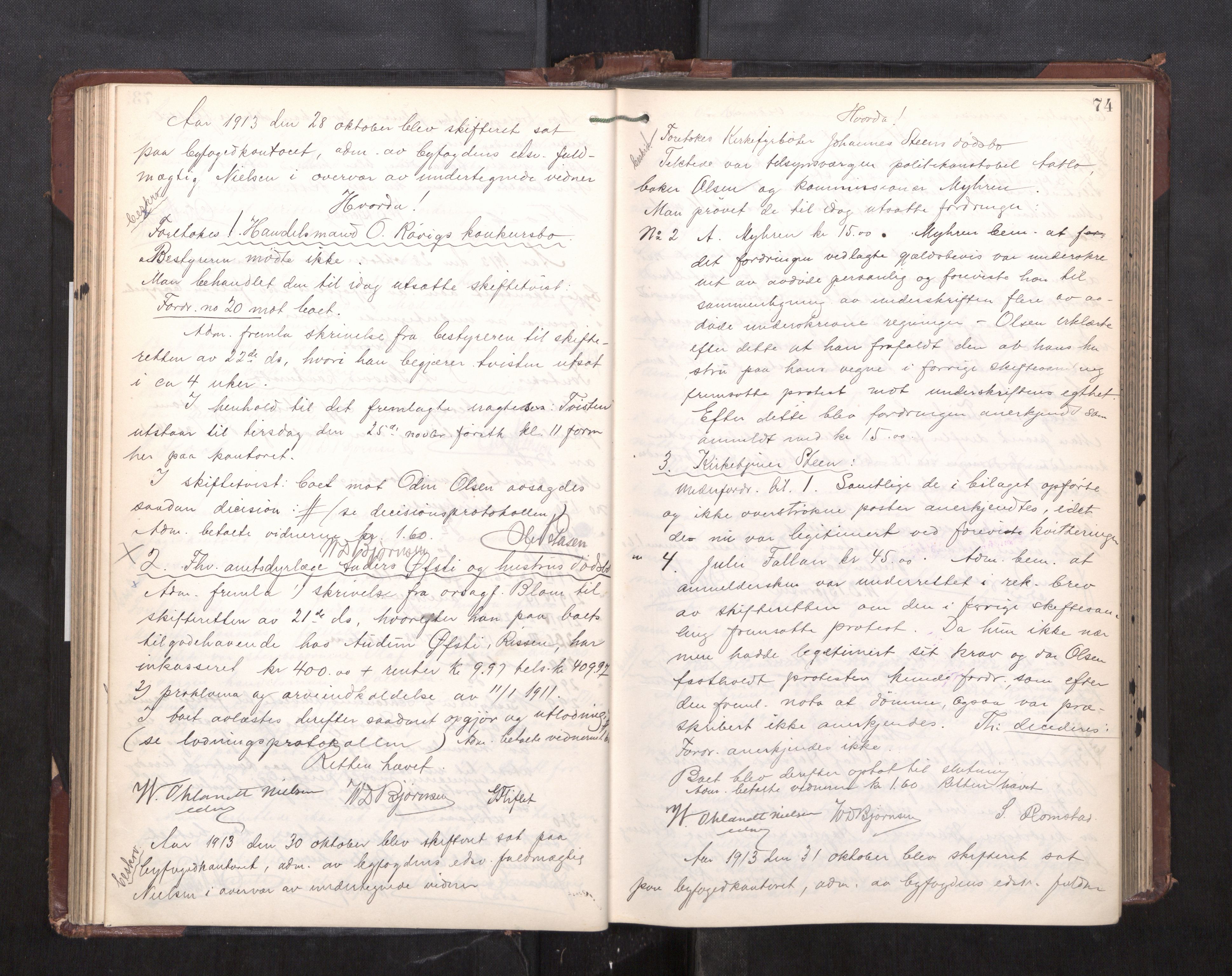 Trondheim byfogd, AV/SAT-A-0003/1/3/3C/L0028: Skifteregistreringsprotokoll - 17/1-29/1. (u/ register), 1913-1917, p. 74