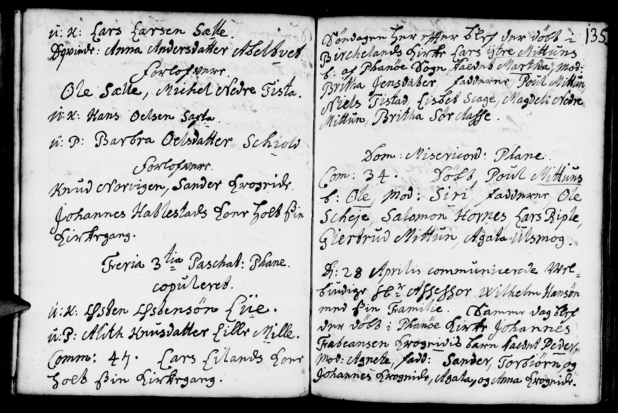 Fana Sokneprestembete, AV/SAB-A-75101/H/Haa/Haaa/L0002: Parish register (official) no. A 2, 1719-1735, p. 135