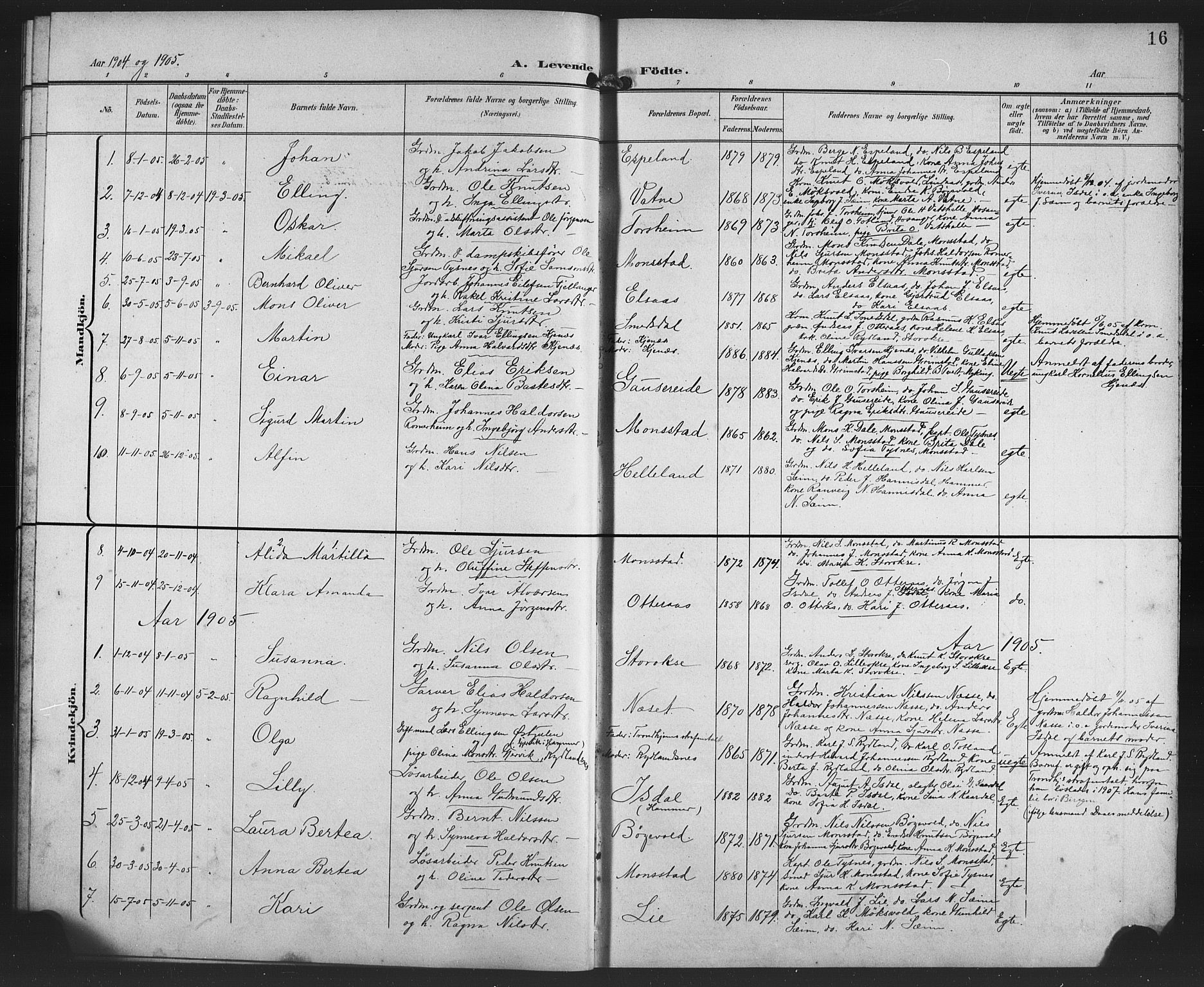 Alversund Sokneprestembete, SAB/A-73901/H/Ha/Haa/Haad/L0003: Parish register (official) no. D 3, 1899-1908, p. 16