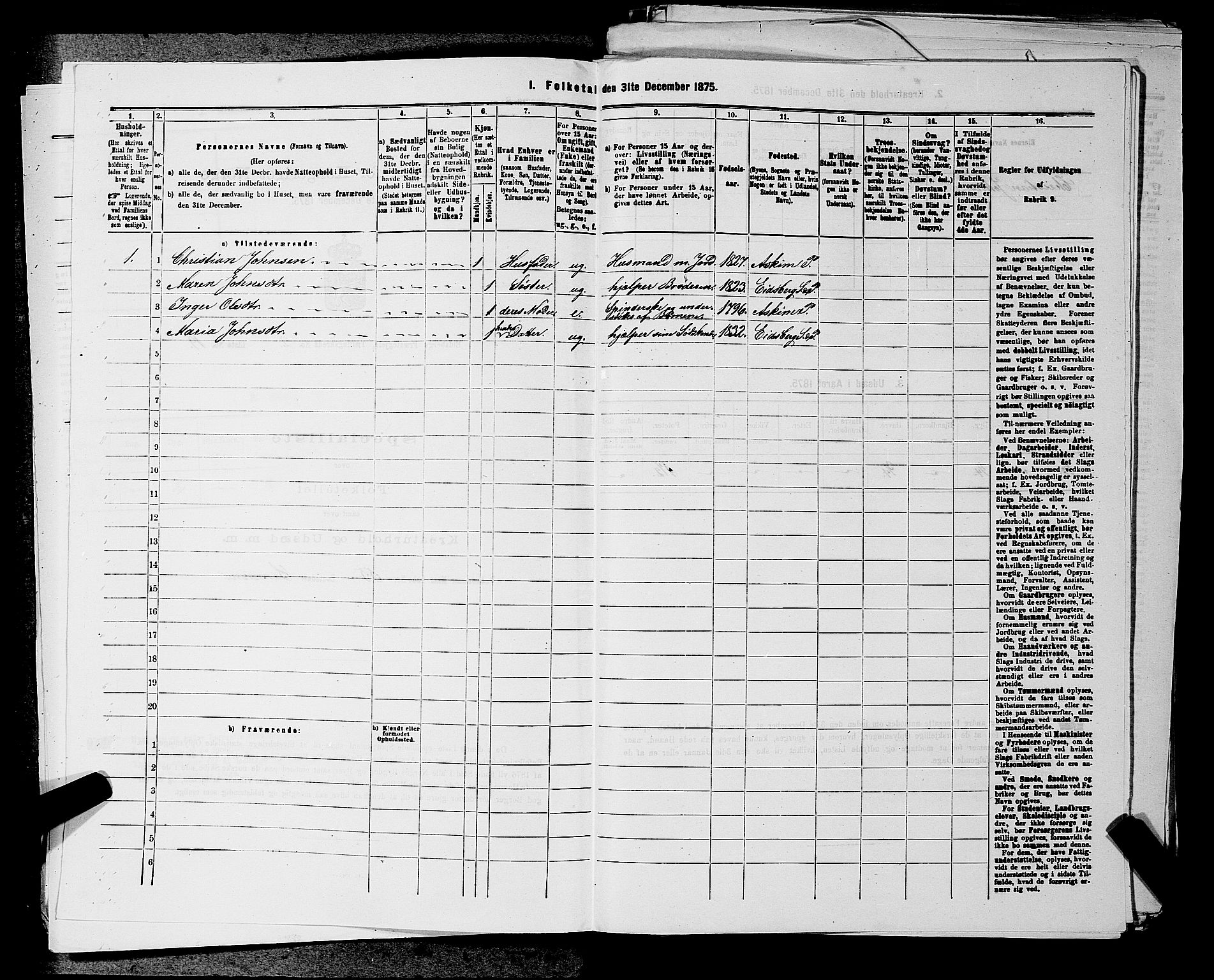 RA, 1875 census for 0125P Eidsberg, 1875, p. 392