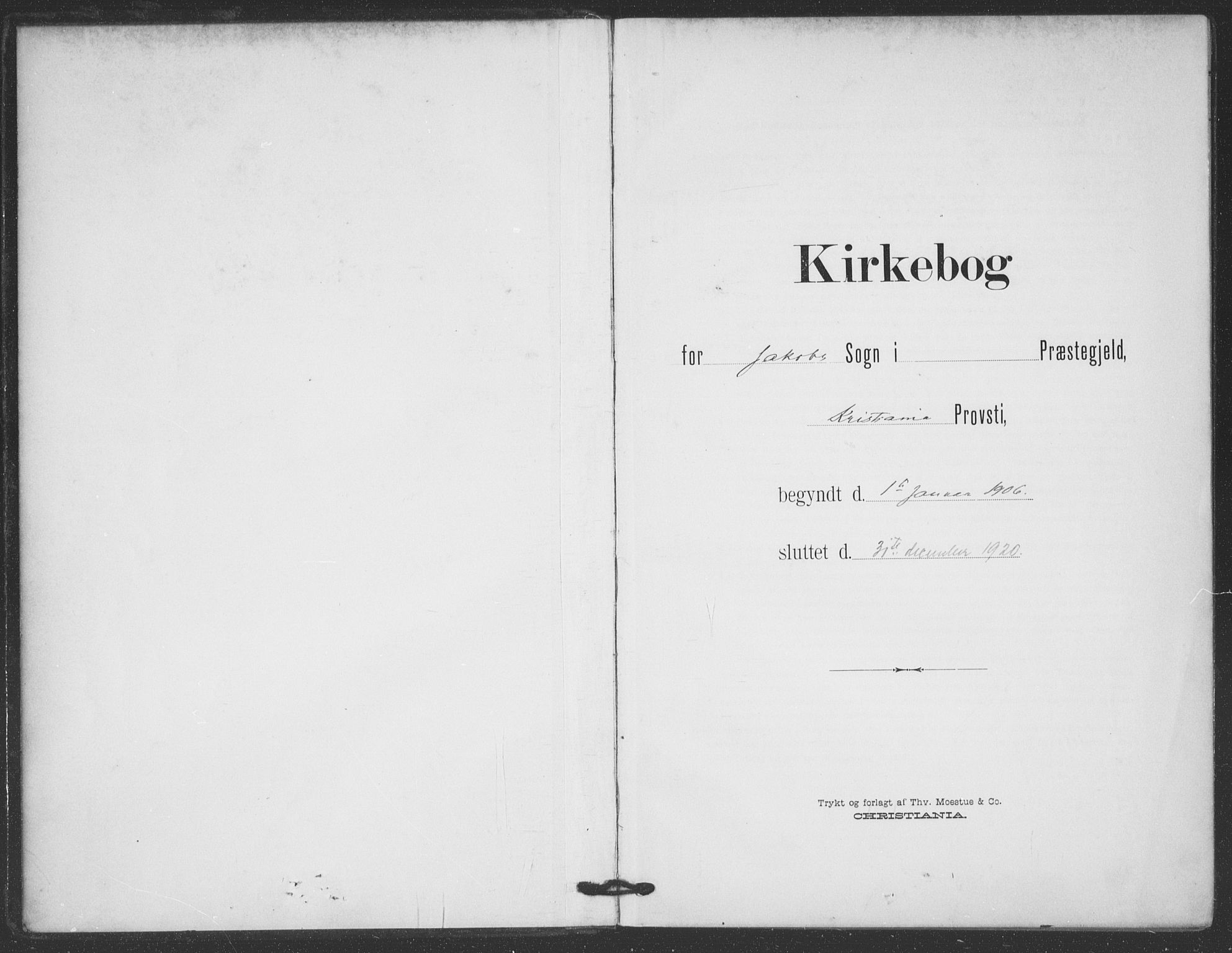 Jakob prestekontor Kirkebøker, AV/SAO-A-10850/F/Fa/L0011: Parish register (official) no. 11, 1906-1920