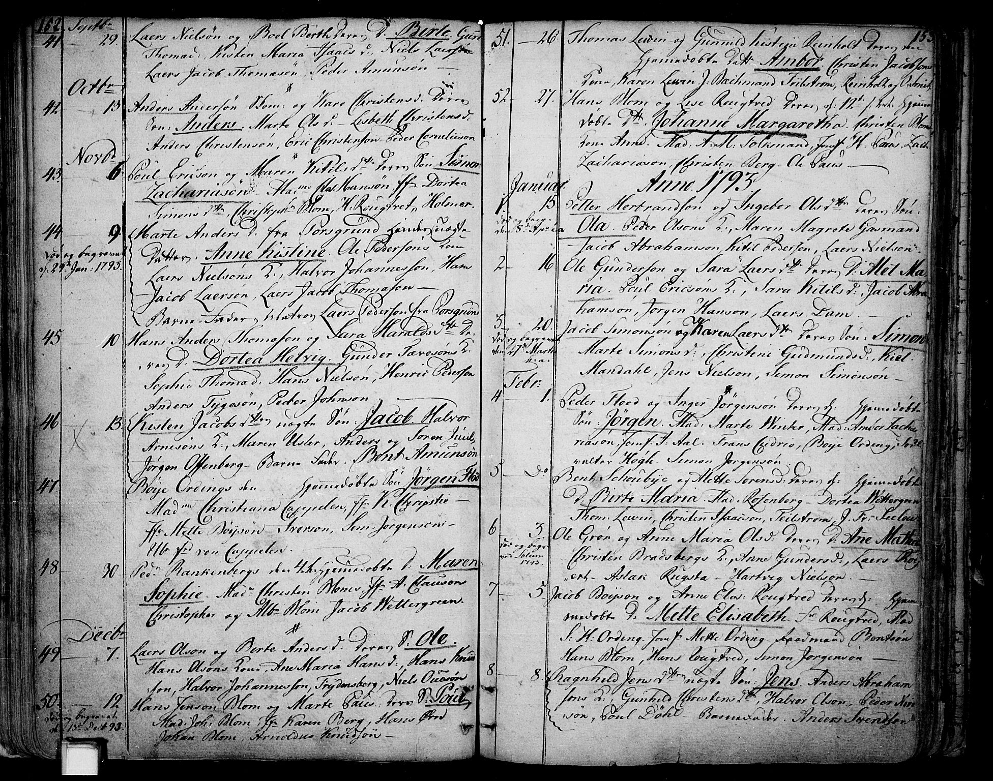 Skien kirkebøker, SAKO/A-302/F/Fa/L0004: Parish register (official) no. 4, 1792-1814, p. 152-153