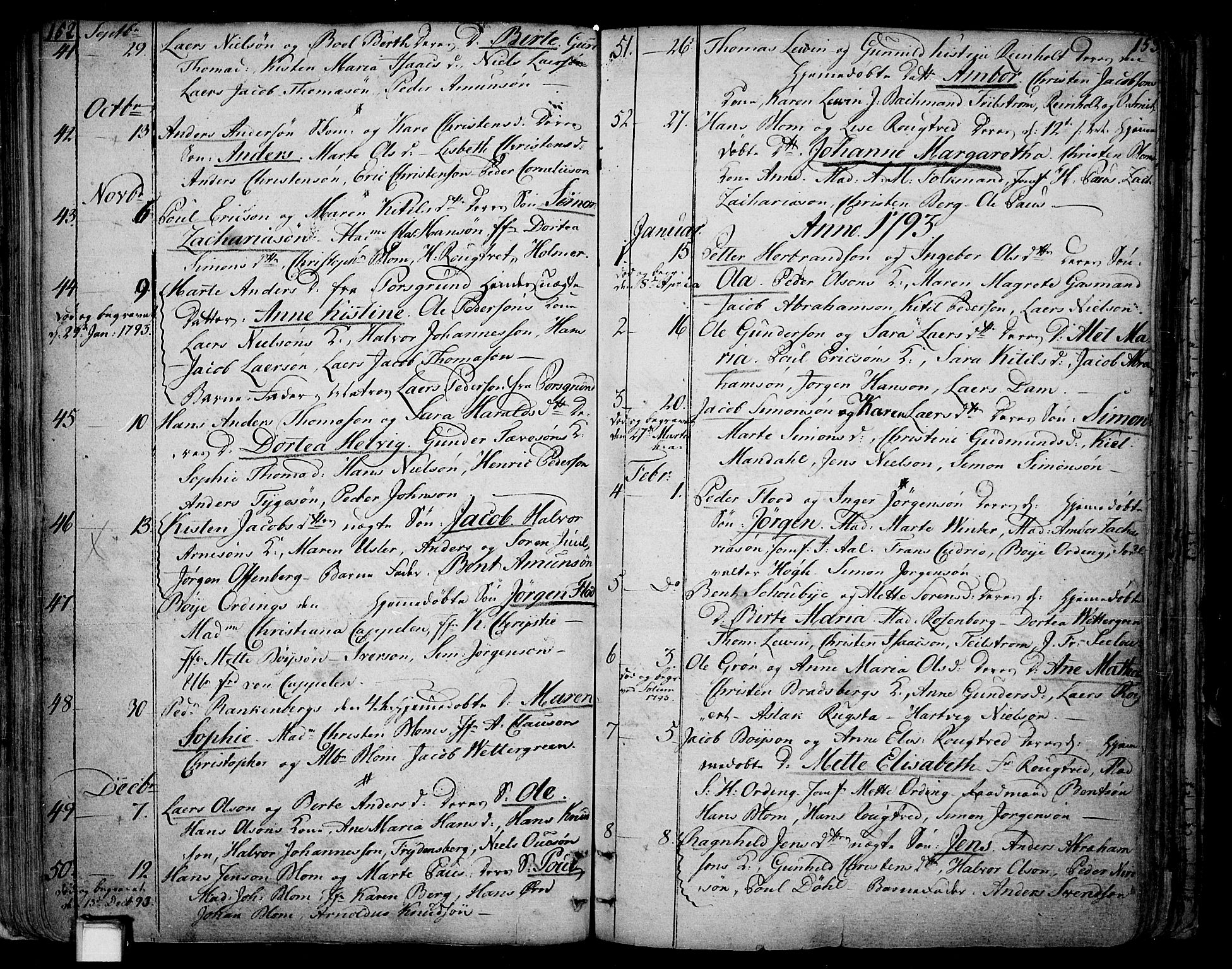 Skien kirkebøker, AV/SAKO-A-302/F/Fa/L0004: Parish register (official) no. 4, 1792-1814, p. 152-153