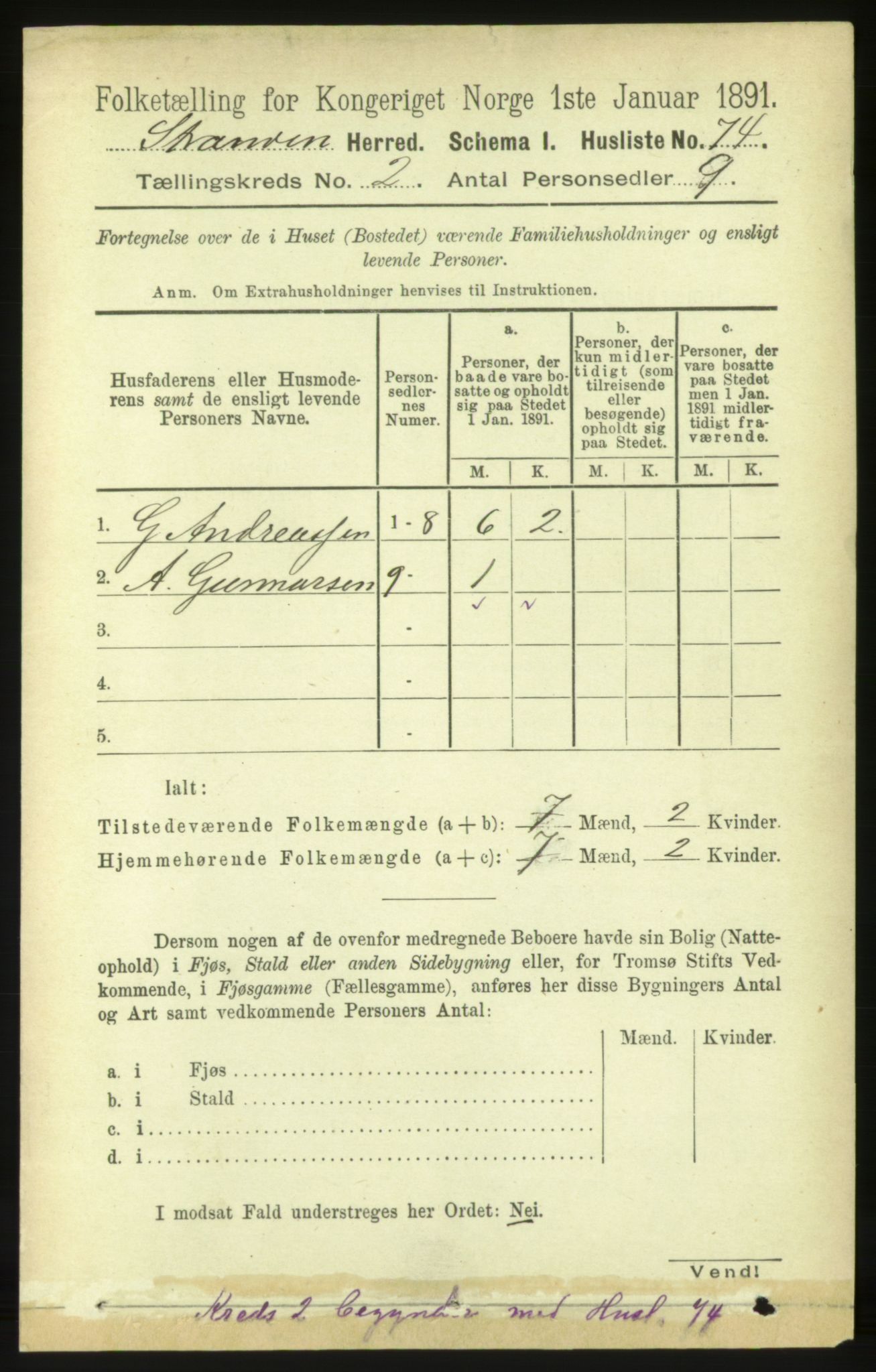 RA, 1891 census for 1525 Stranda, 1891, p. 270