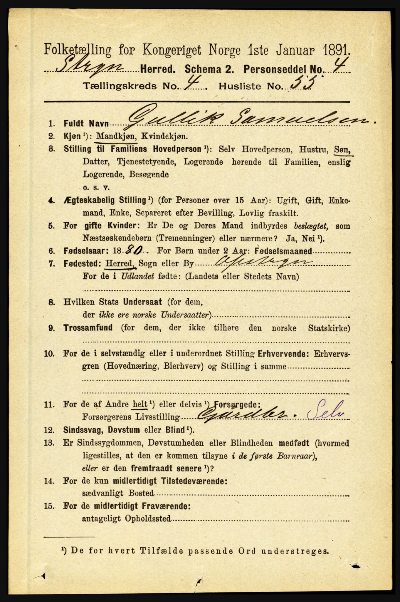 RA, 1891 census for 1448 Stryn, 1891, p. 1963