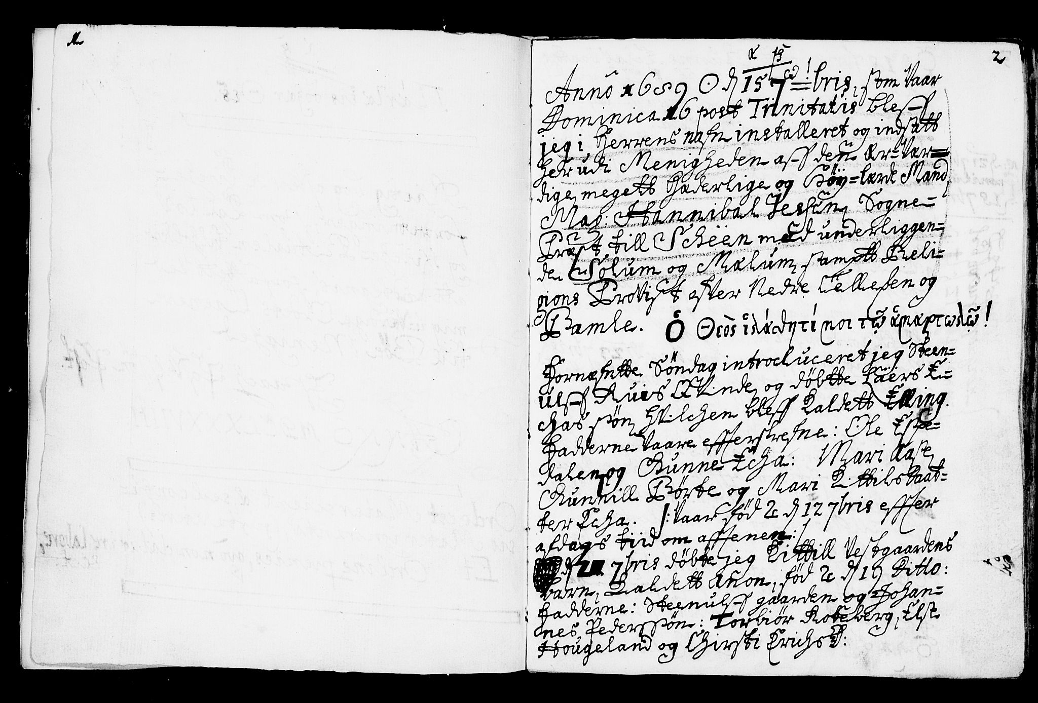 Bø kirkebøker, AV/SAKO-A-257/F/Fa/L0001: Parish register (official) no. 1, 1689-1699, p. 1-2