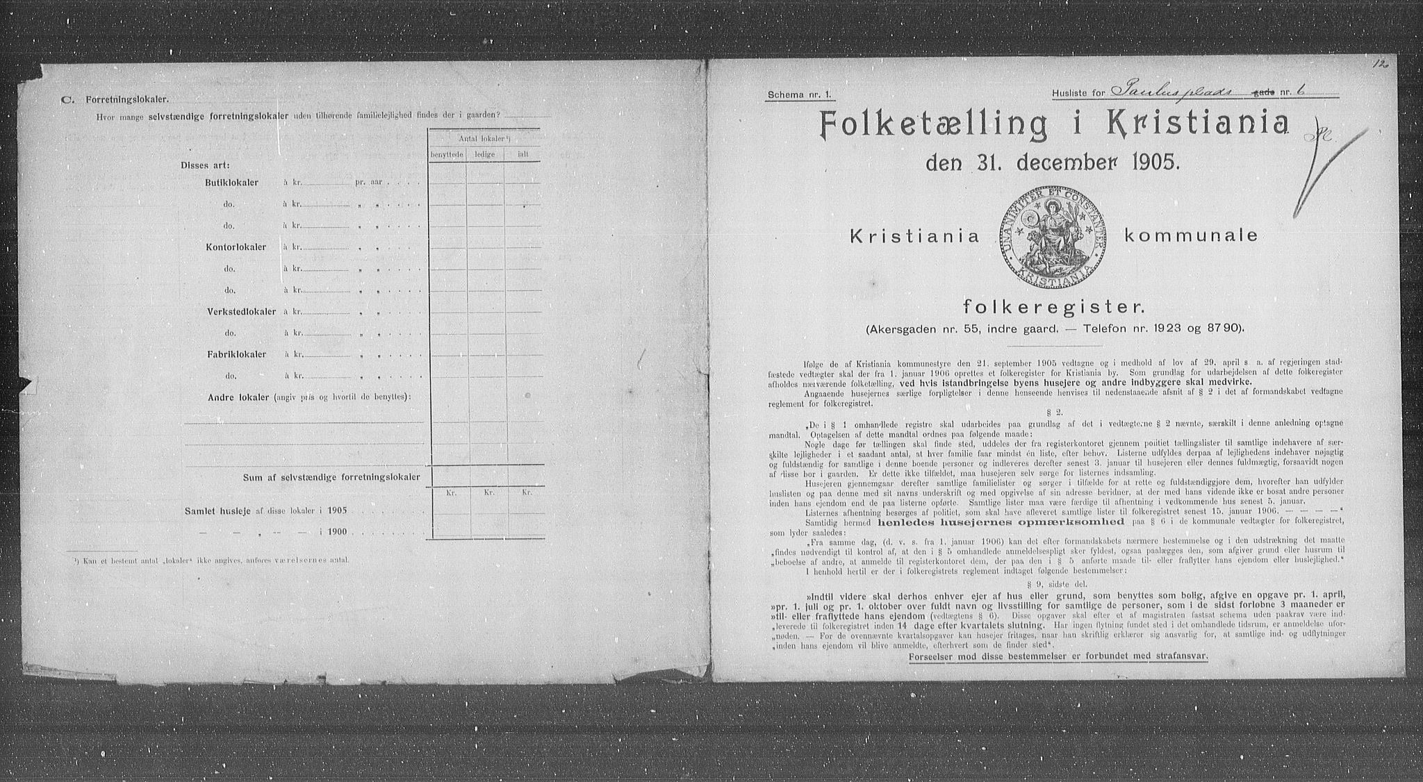 OBA, Municipal Census 1905 for Kristiania, 1905, p. 41411