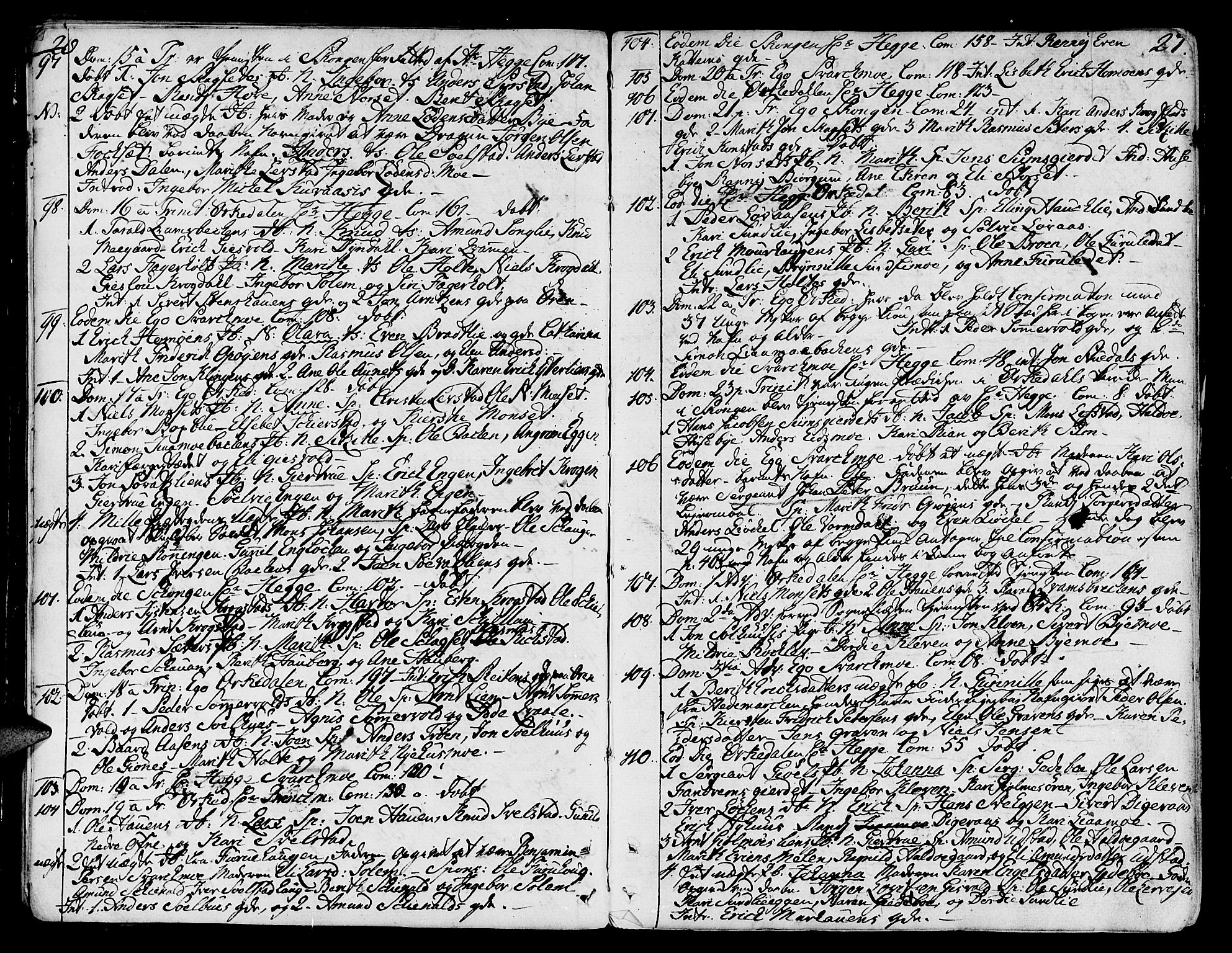 Ministerialprotokoller, klokkerbøker og fødselsregistre - Sør-Trøndelag, SAT/A-1456/668/L0802: Parish register (official) no. 668A02, 1776-1799, p. 26-27