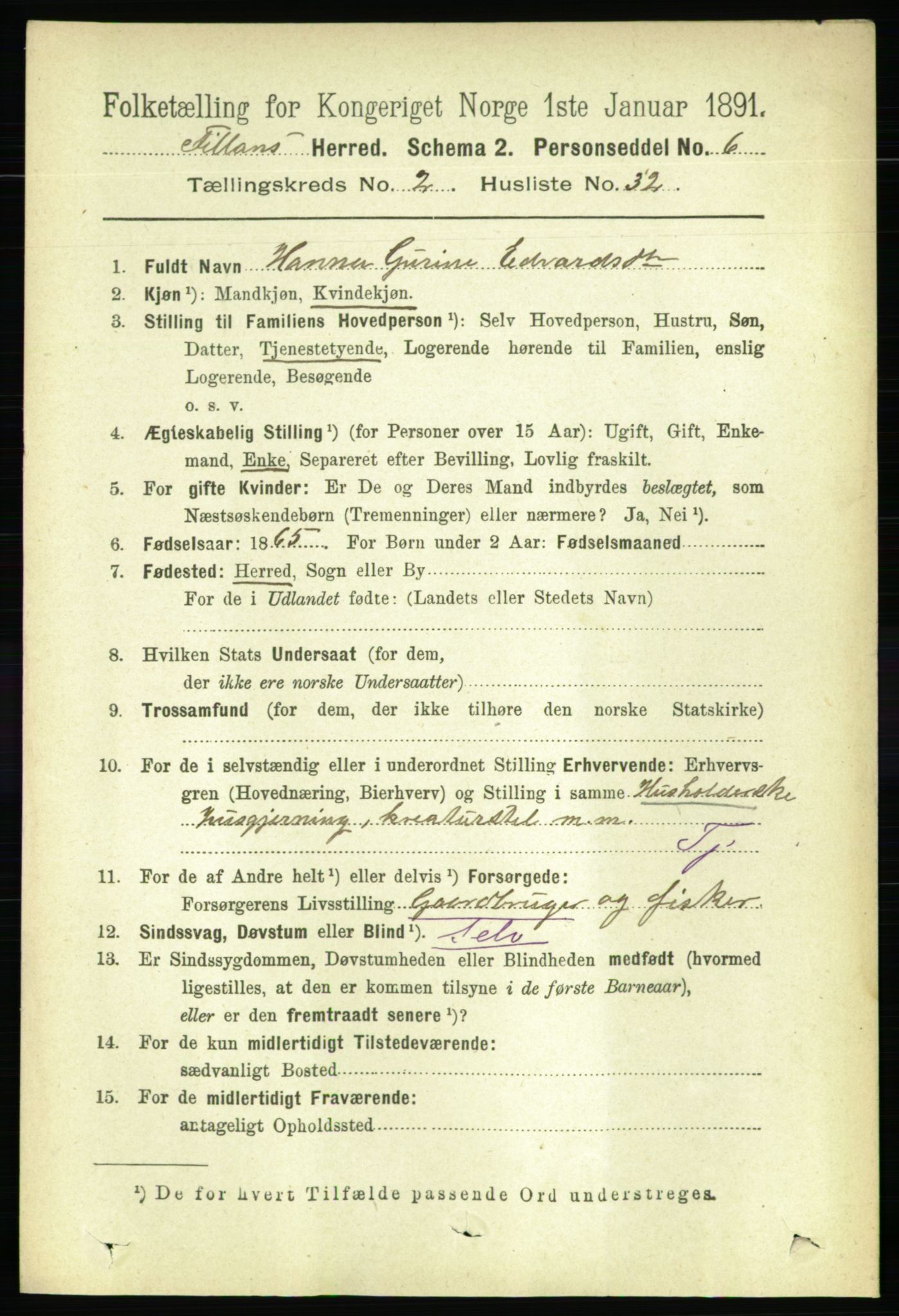 RA, 1891 census for 1616 Fillan, 1891, p. 421