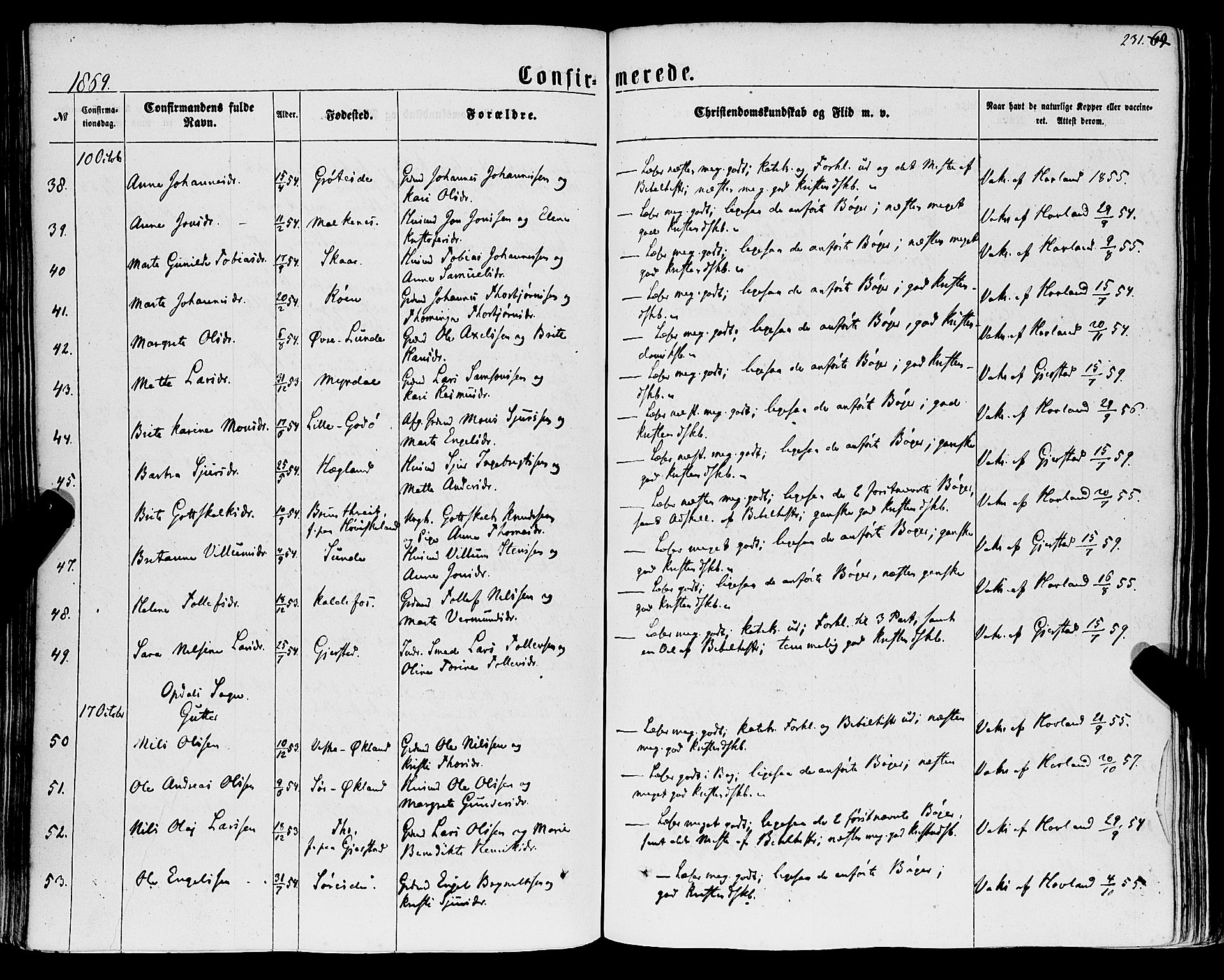 Tysnes sokneprestembete, AV/SAB-A-78601/H/Haa: Parish register (official) no. A 11, 1860-1871, p. 231