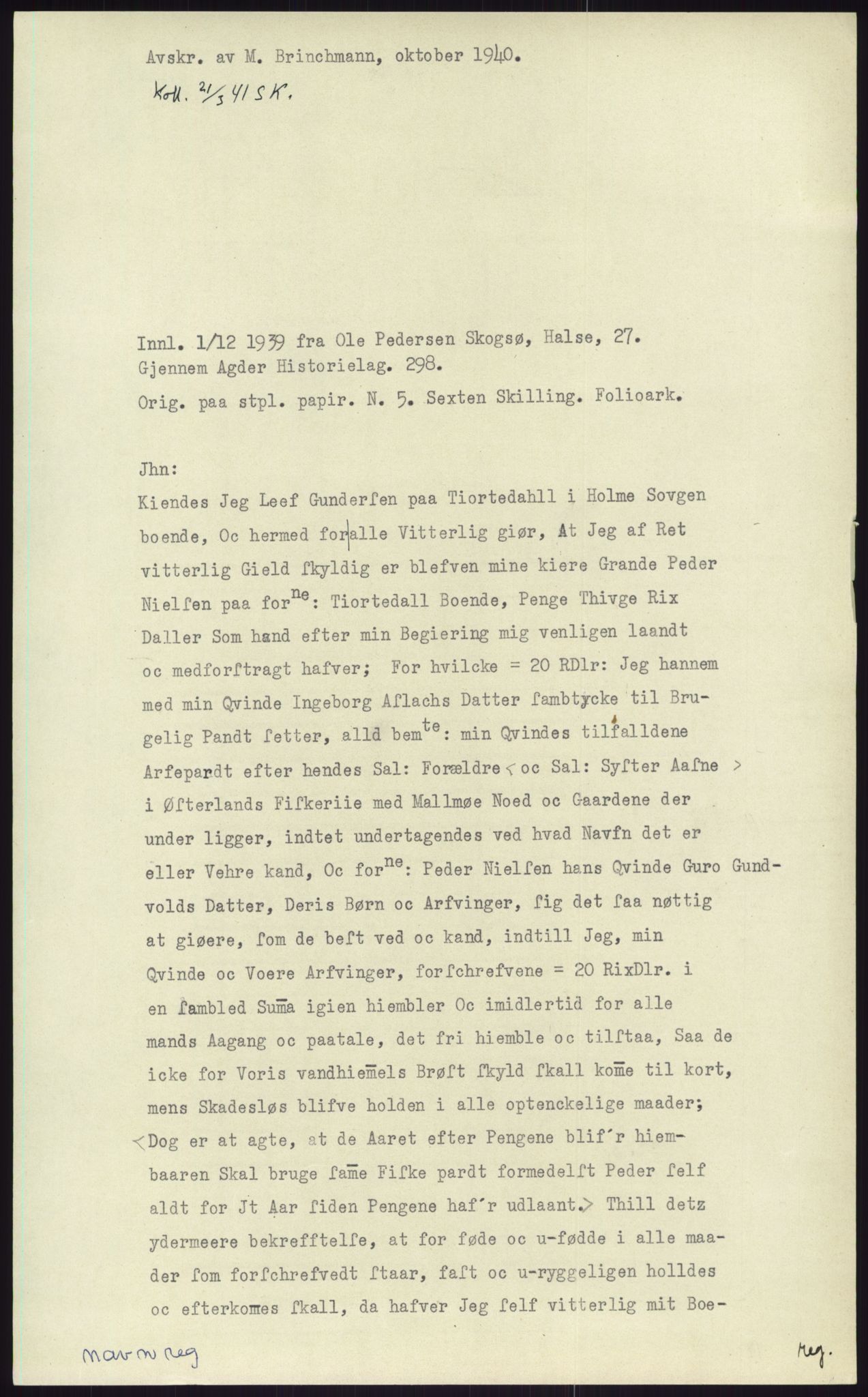 Samlinger til kildeutgivelse, Diplomavskriftsamlingen, AV/RA-EA-4053/H/Ha, p. 2900