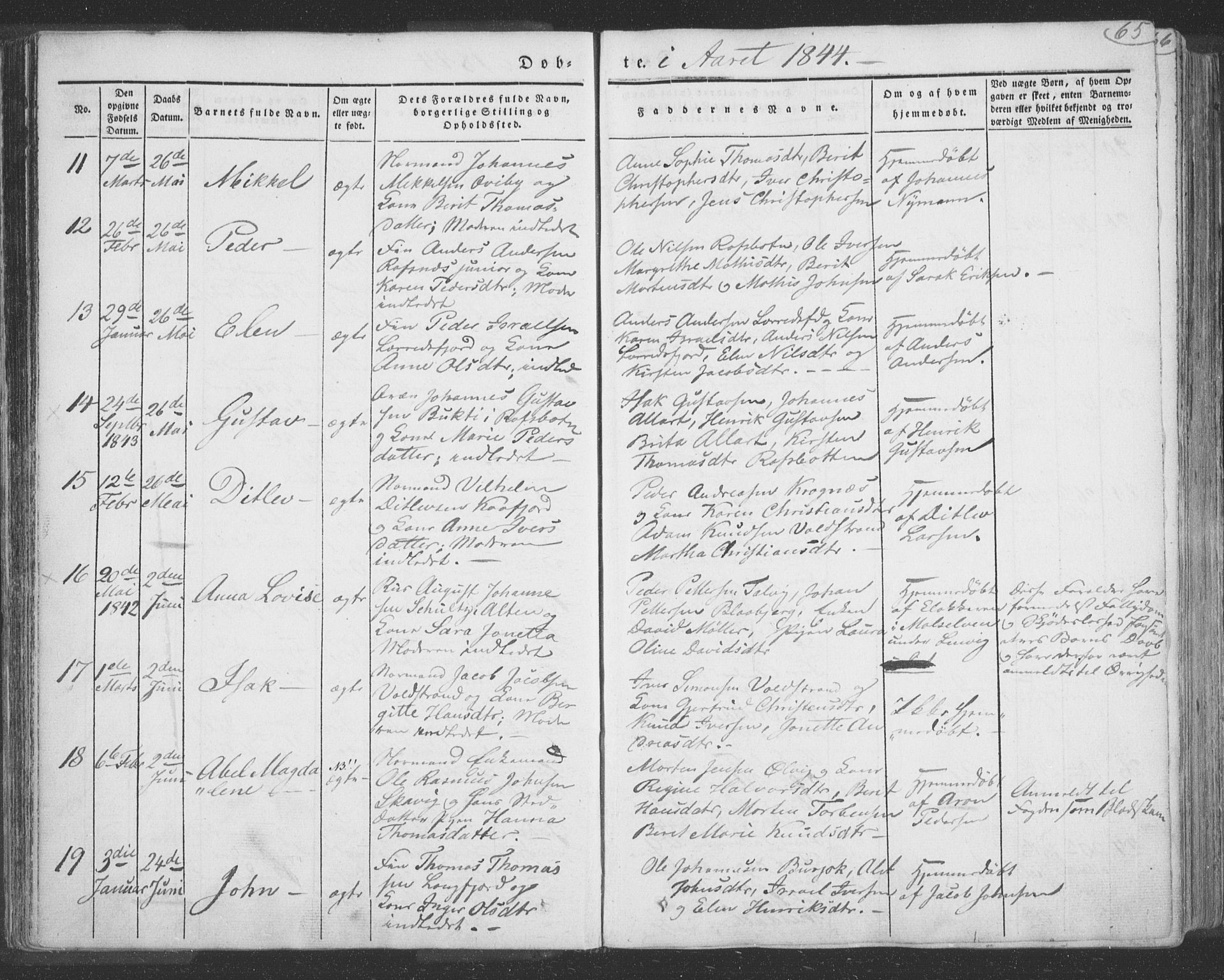Talvik sokneprestkontor, SATØ/S-1337/H/Ha/L0009kirke: Parish register (official) no. 9, 1837-1852, p. 65
