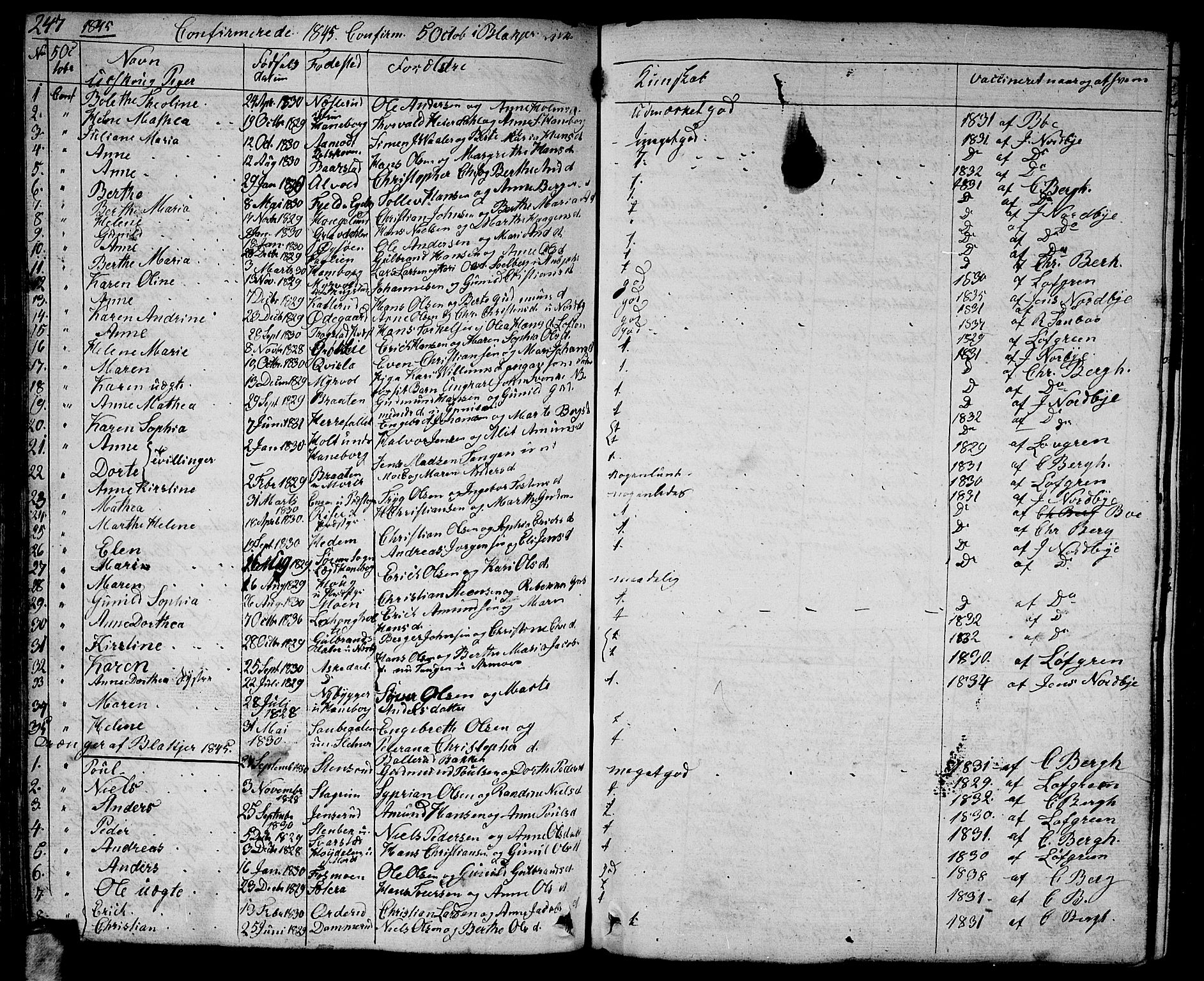 Aurskog prestekontor Kirkebøker, AV/SAO-A-10304a/G/Ga/L0002: Parish register (copy) no. I 2, 1829-1857, p. 247